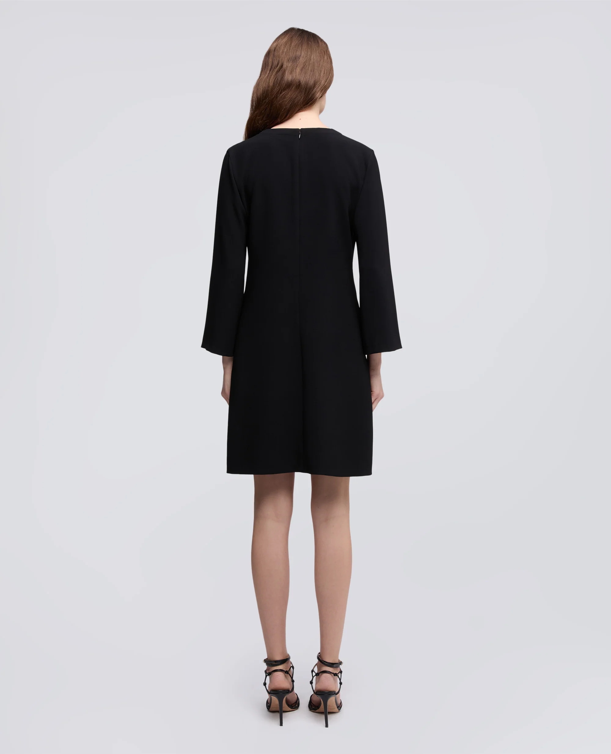ABITO IN CADY CREPE IN TRIACETATO E POLIESTERE - NERO - Image 3