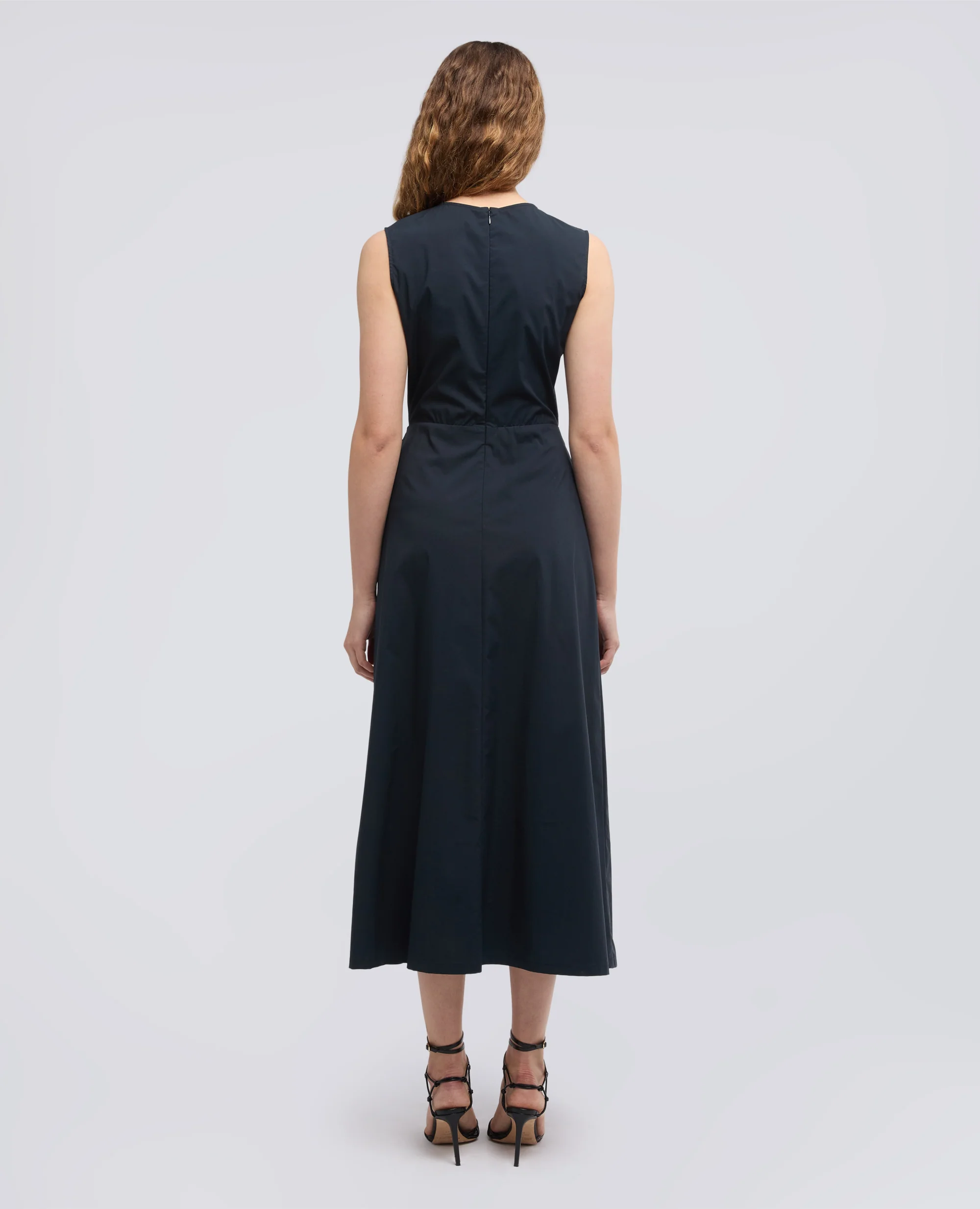 ABITO IN POPELINE DI COTONE NYLON STRETCH - NAVY - Image 3