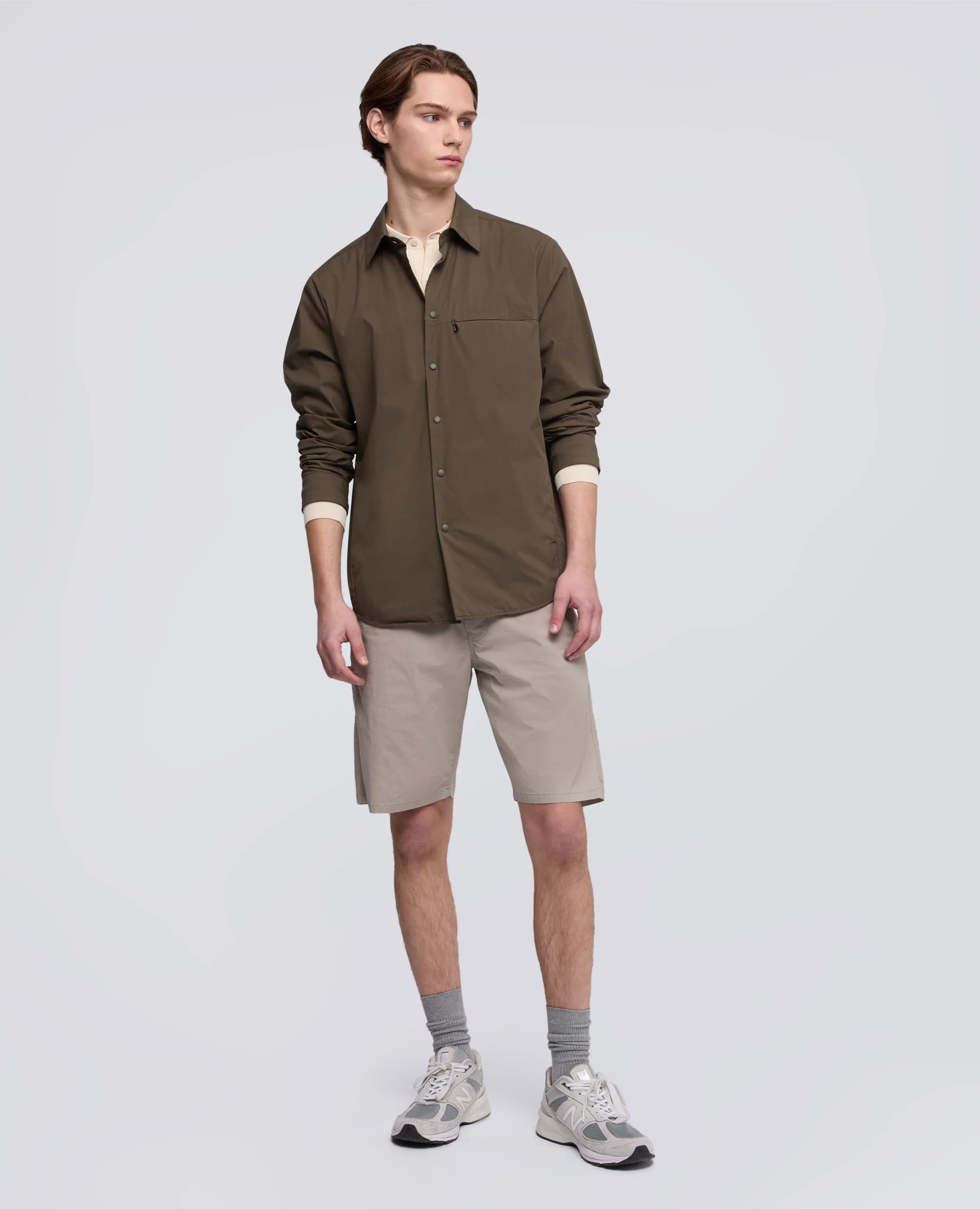 BERMUDA CHINO IN POPELINE DI COTONE E NYLON - COLONIALE - Image 2