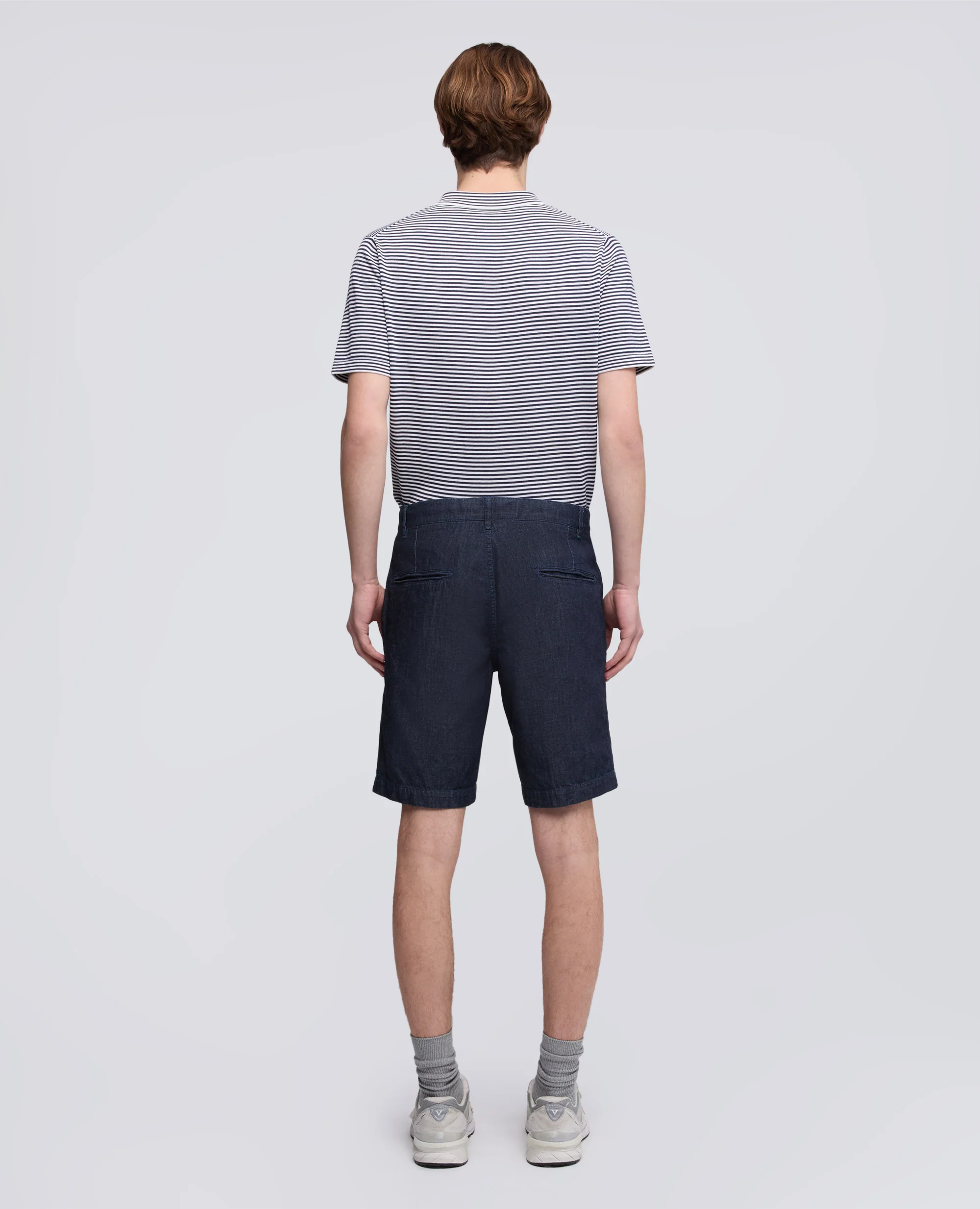 BERMUDA IN DENIM DI COTONE LEGGERO - DENIM SCURO - Image 3