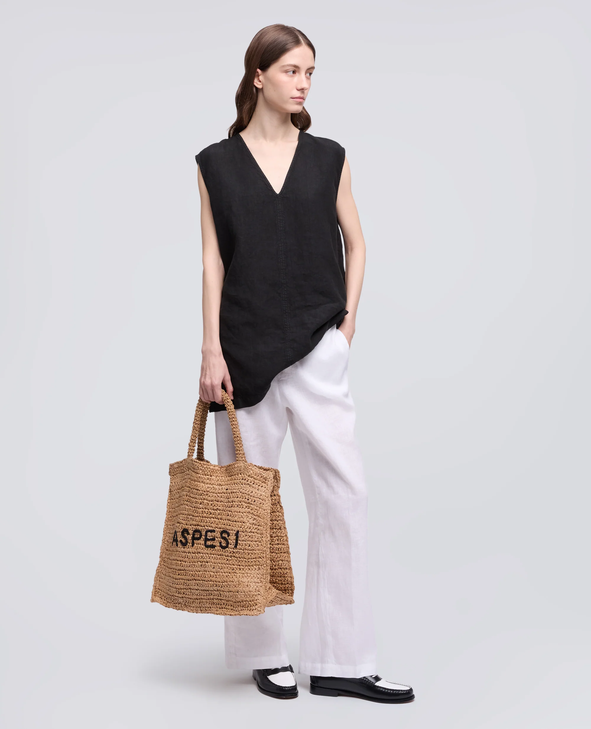 BORSA SHOPPING IN RAFFIA - BEIGE - Image 3