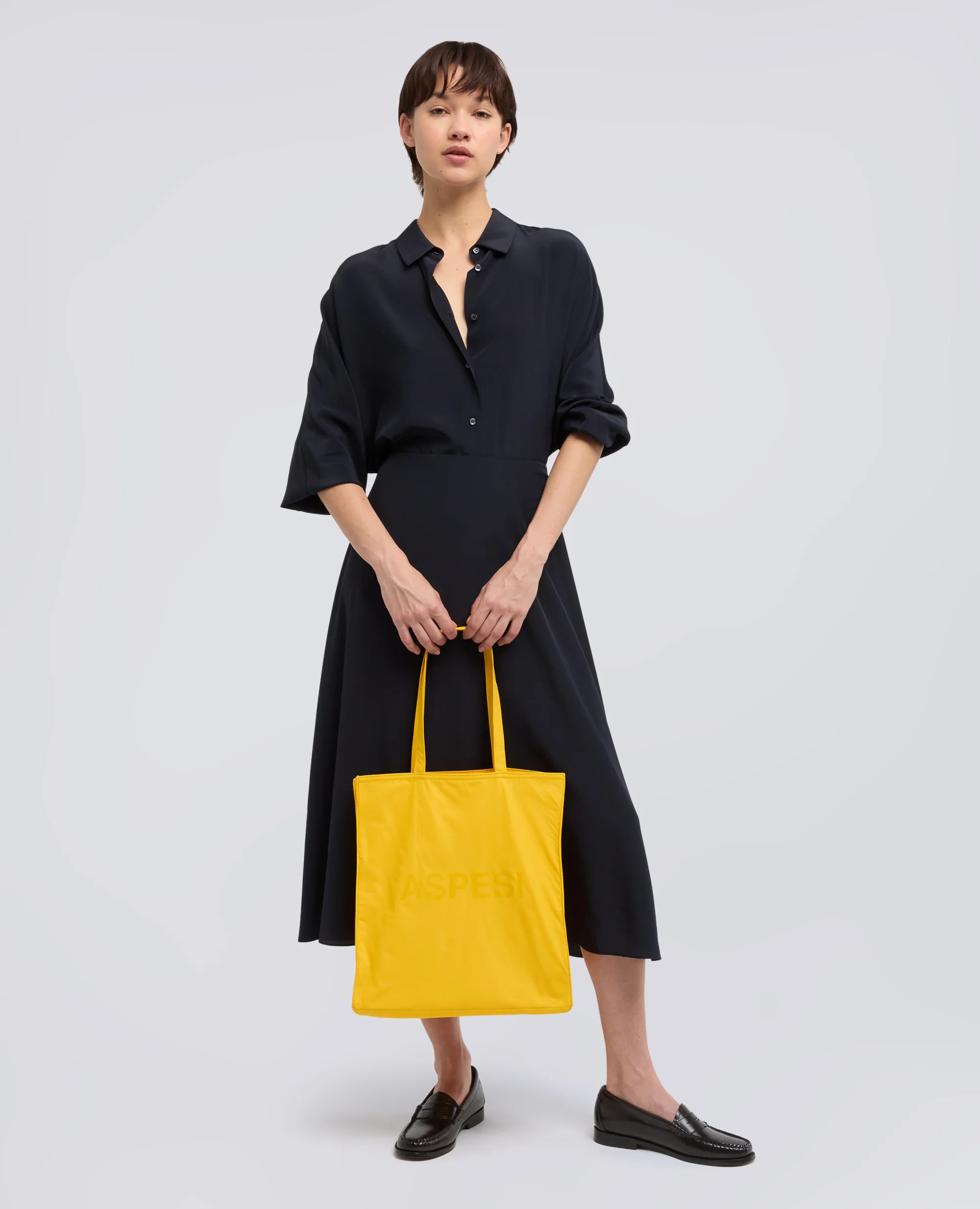 BORSA SHOPPING IN NYLON - SENAPE - Image 3