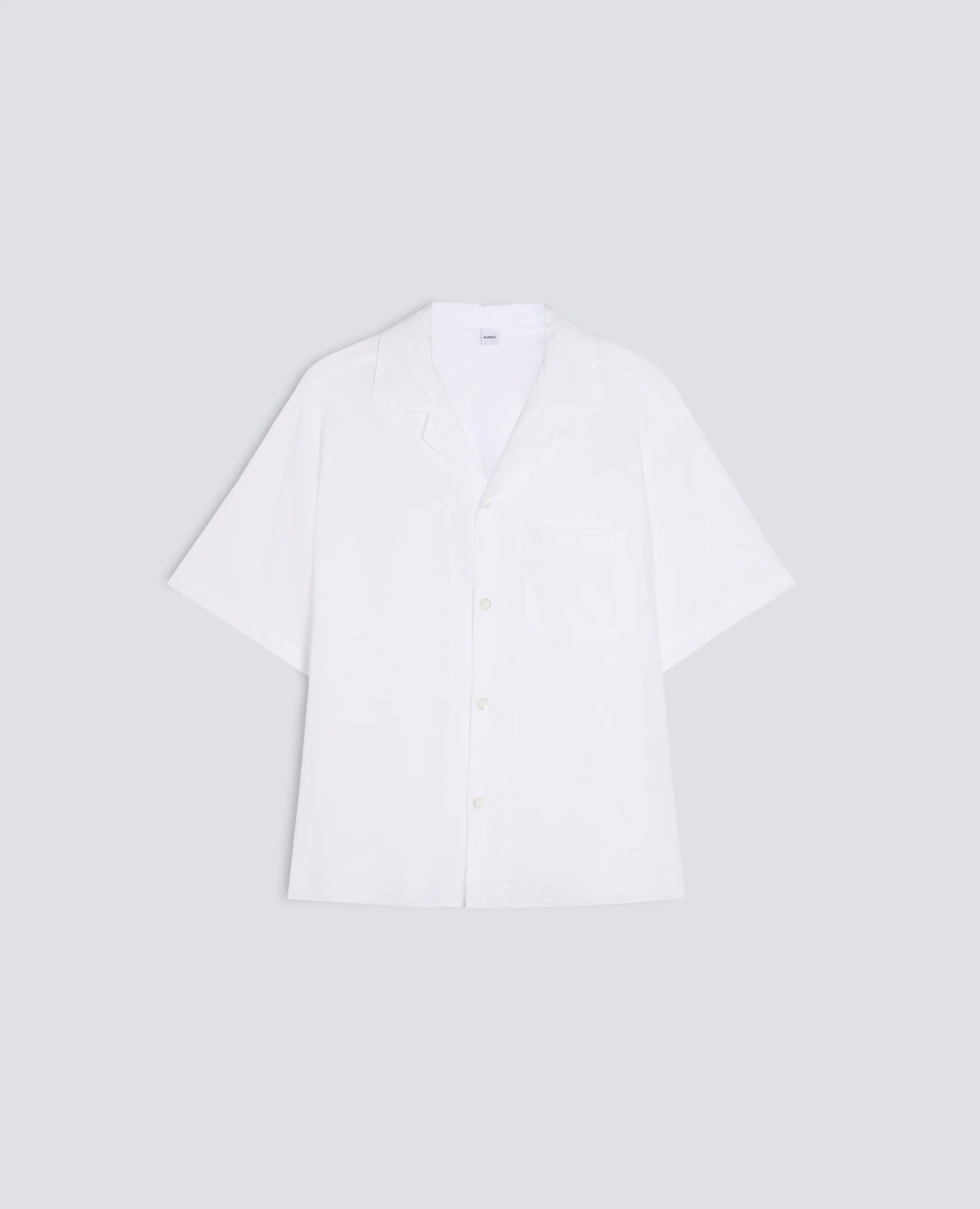 CAMICIA BOWLING IN VOILE DI COTONE - BIANCO
