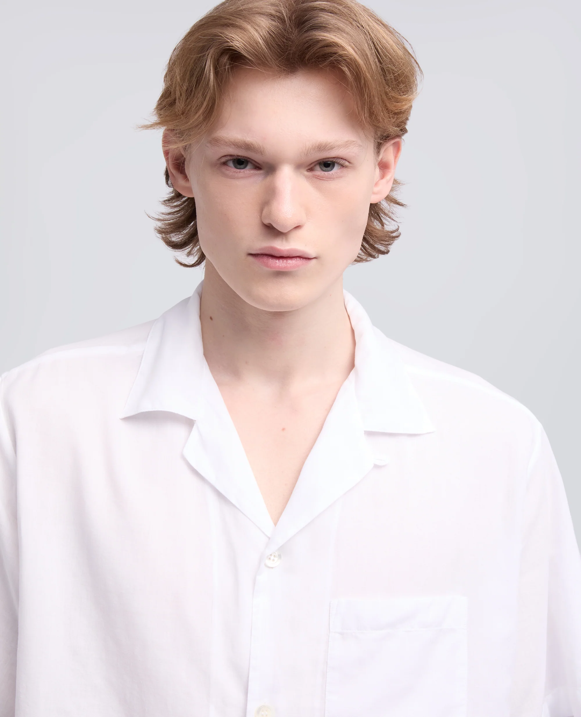 CAMICIA BOWLING IN VOILE DI COTONE - BIANCO - Image 4