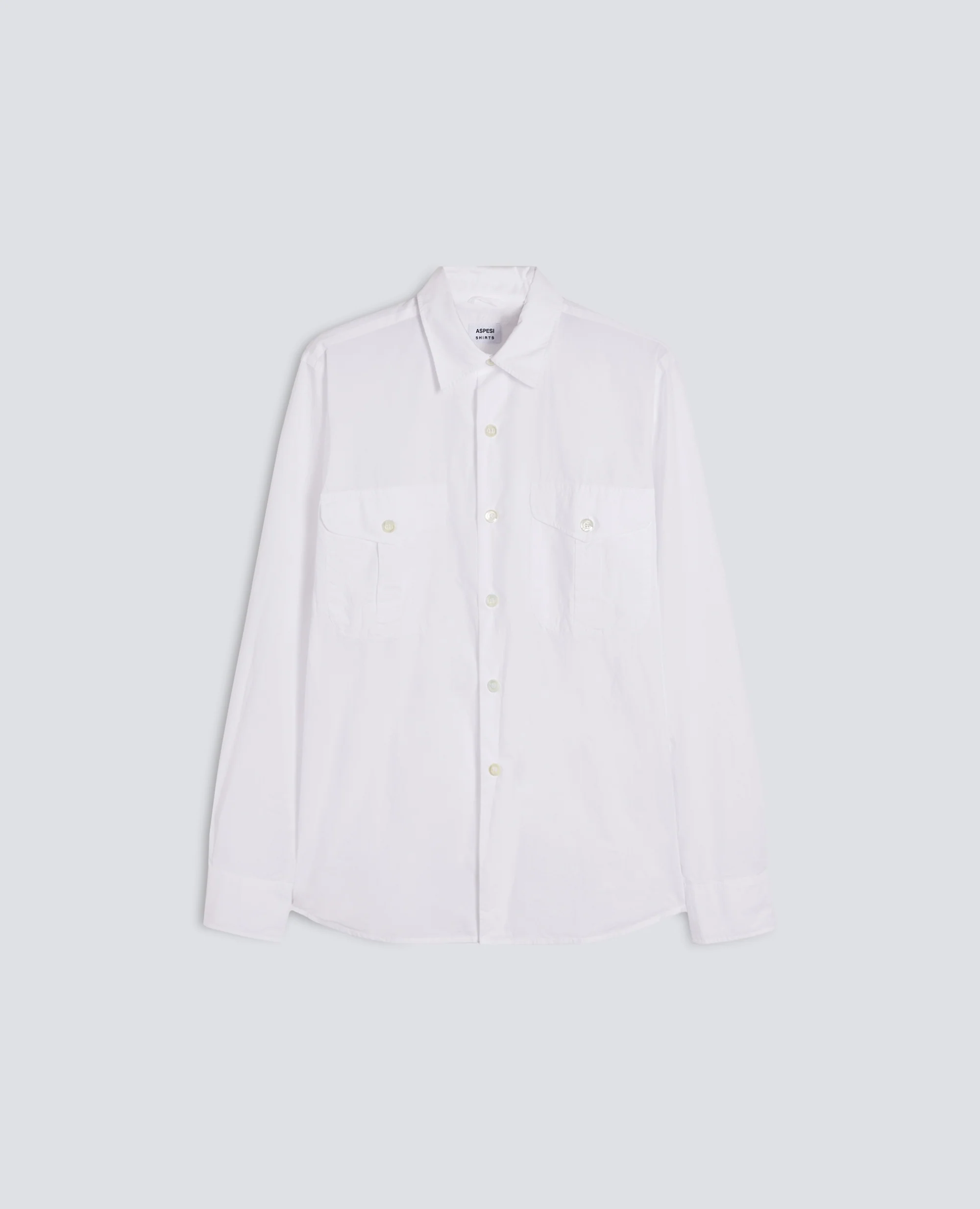 CAMICIA IN POPELINE DI COTONE TINTO CAPO - BIANCO