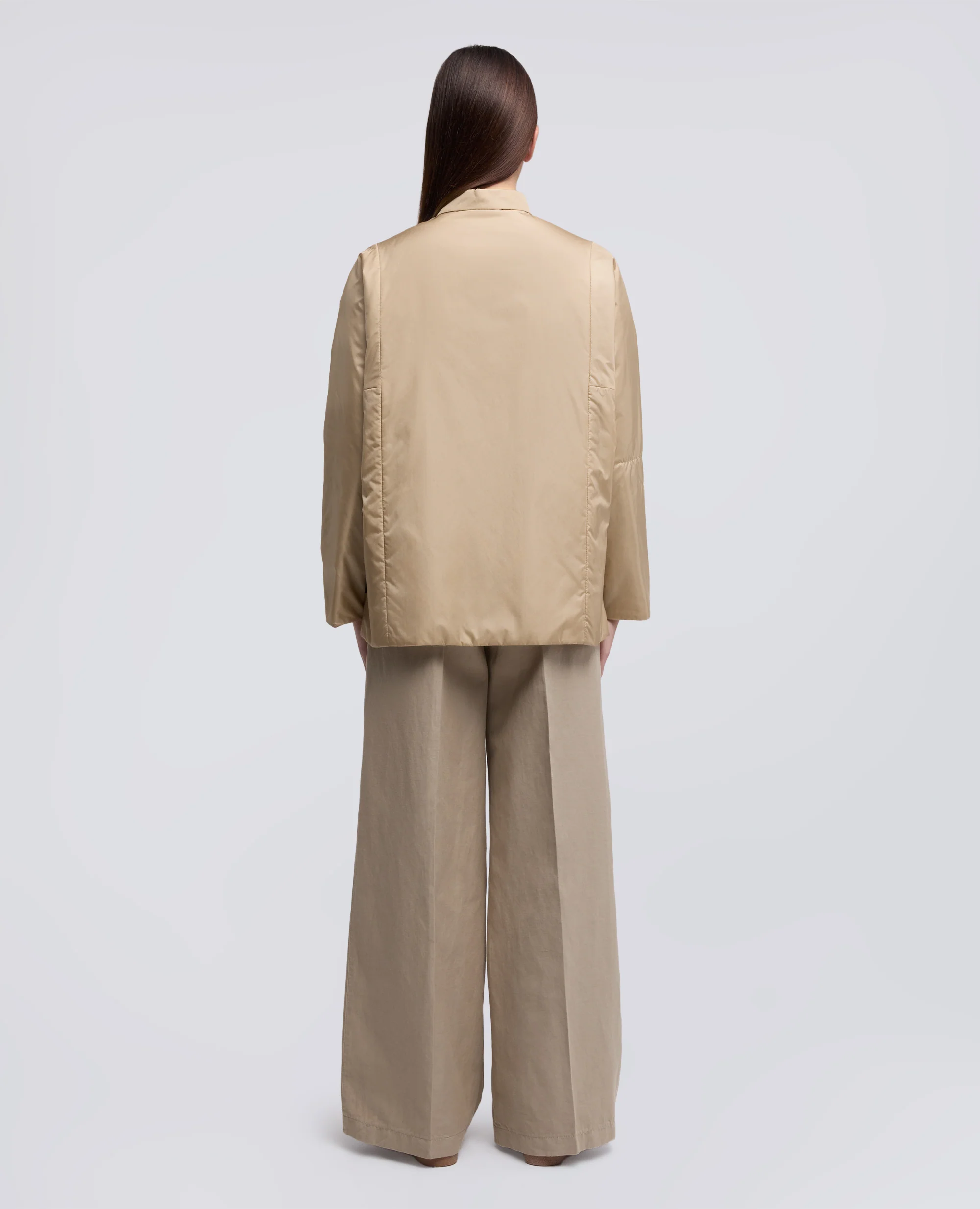 CAMICIA IMBOTTITA IN NYLON - BEIGE - Image 3