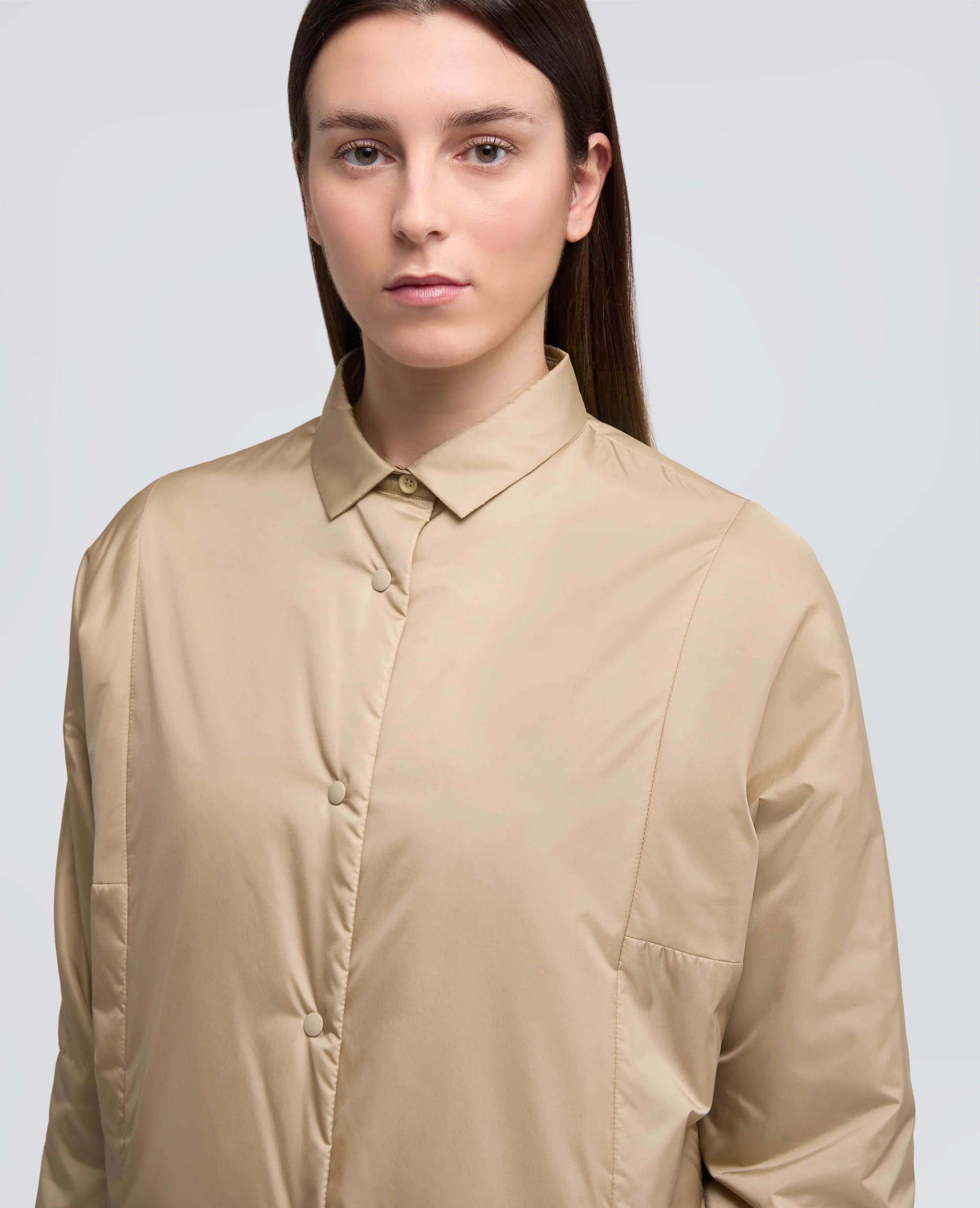 CAMICIA IMBOTTITA IN NYLON - BEIGE - Image 4