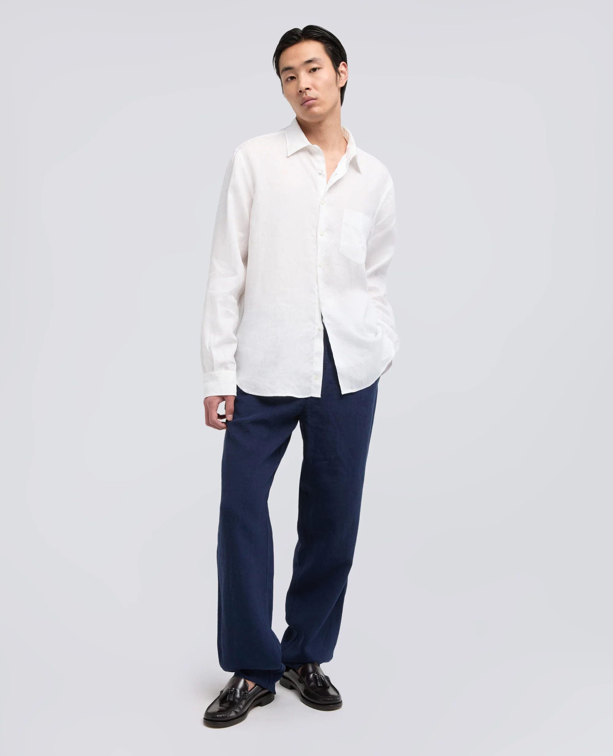 CAMICIA IN LINO LEGGERO - BIANCO - Image 2
