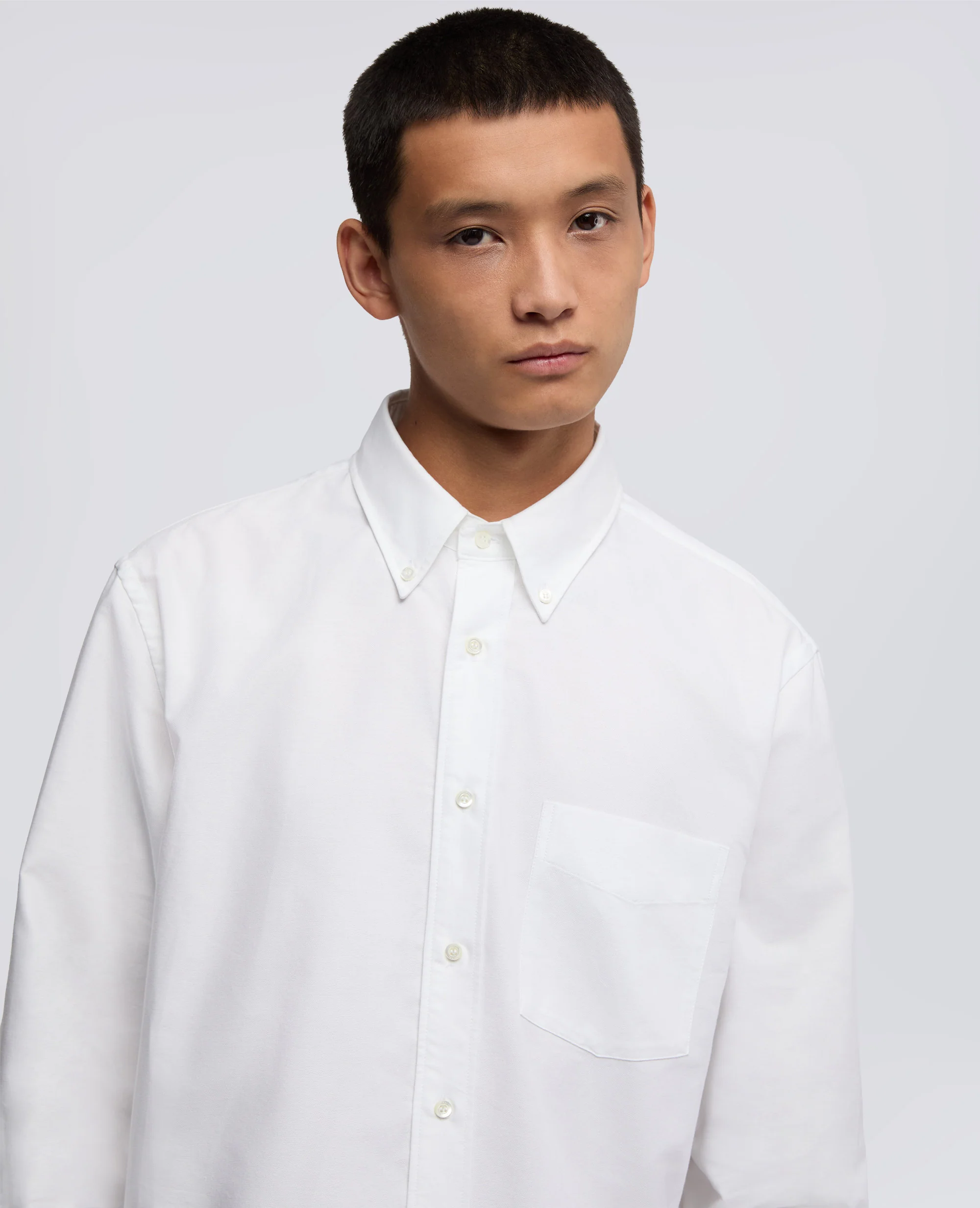 CAMICIA IN COTONE OXFORD CON COLLO BUTTON DOWN - BIANCO - Image 4