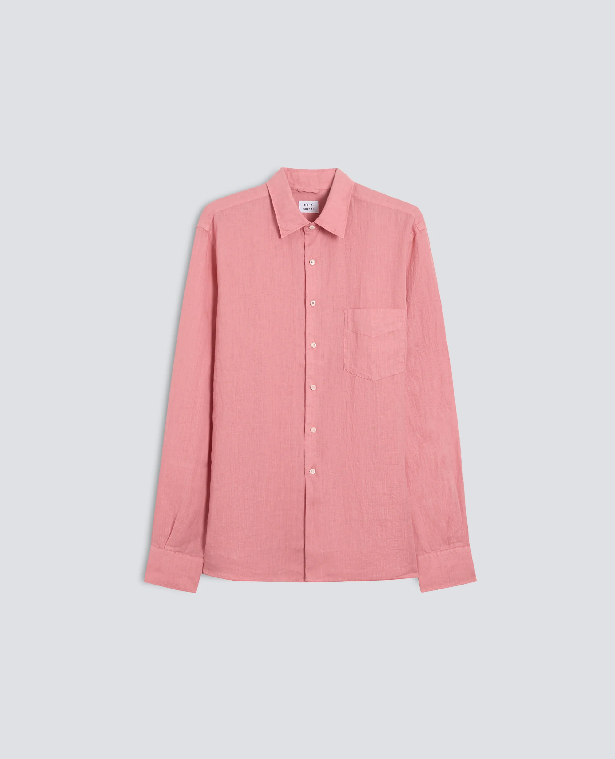 CAMICIA IN LINO LEGGERO CON TASCHINO - ROSA ANTICO