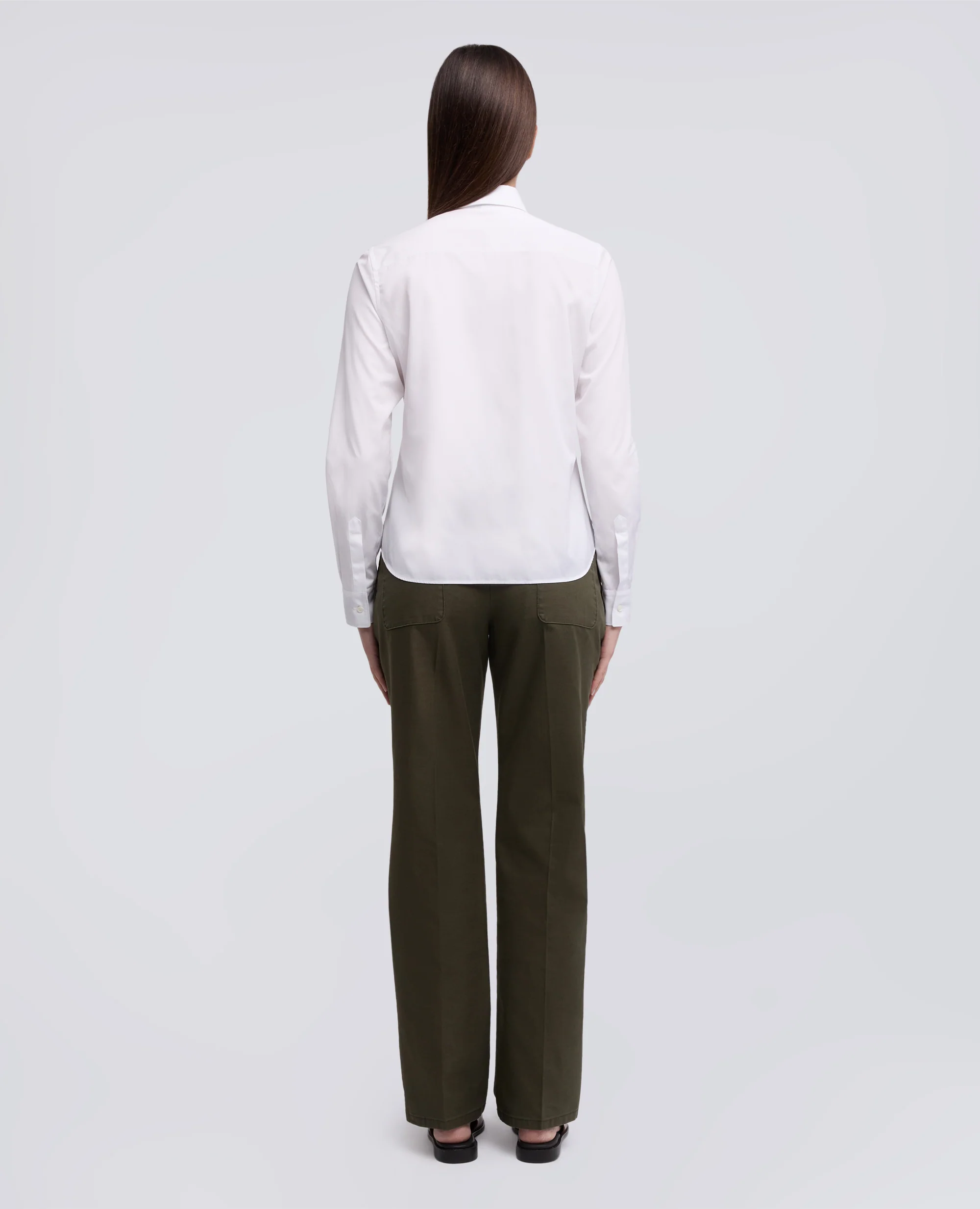 CAMICIA CLASSICA IN POPELINE DI COTONE - BIANCO - Image 3