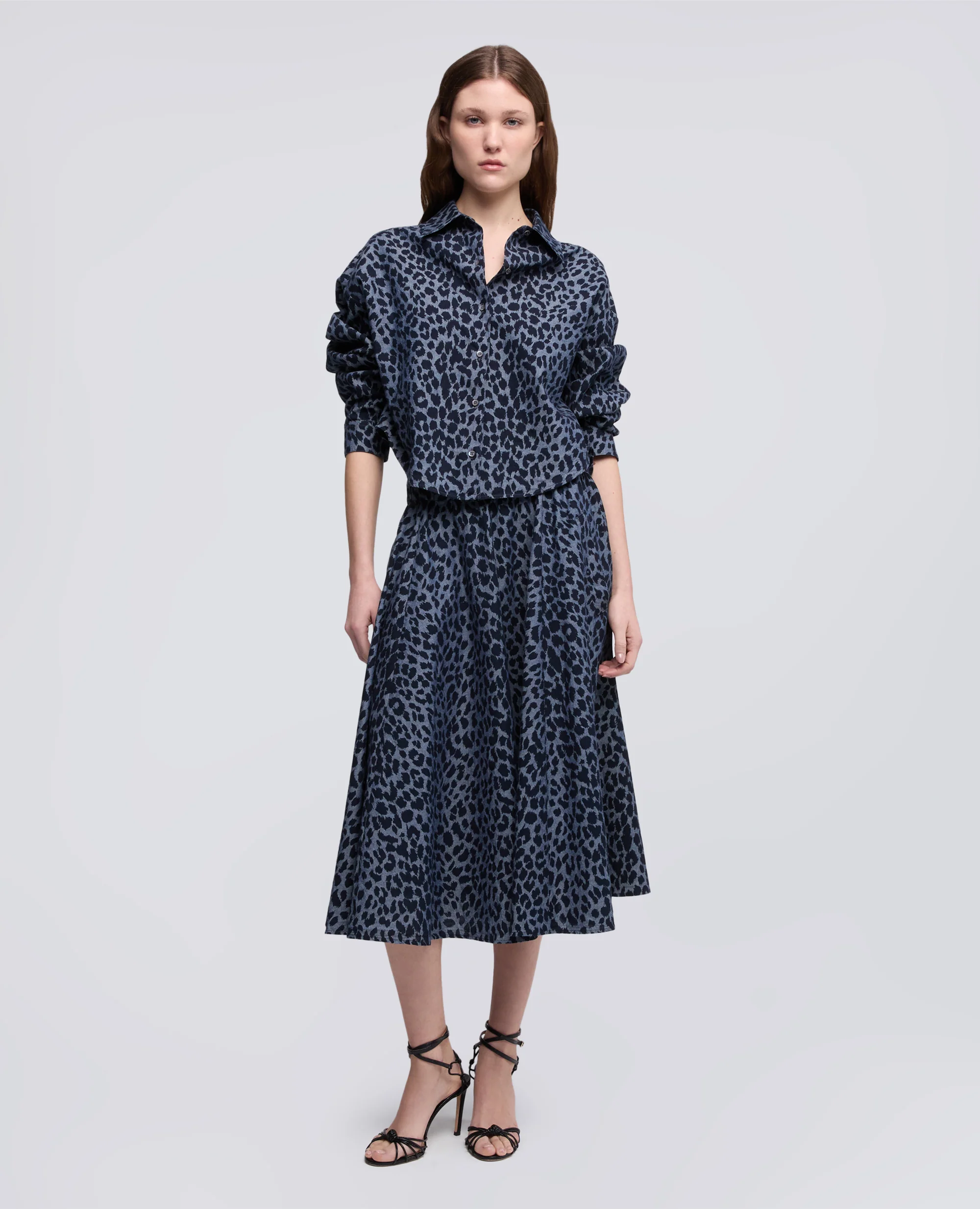 CAMICIA IN CHAMBRAY DI COTONE GIAPPONESE STAMPATO - ANIMALIER - Image 2