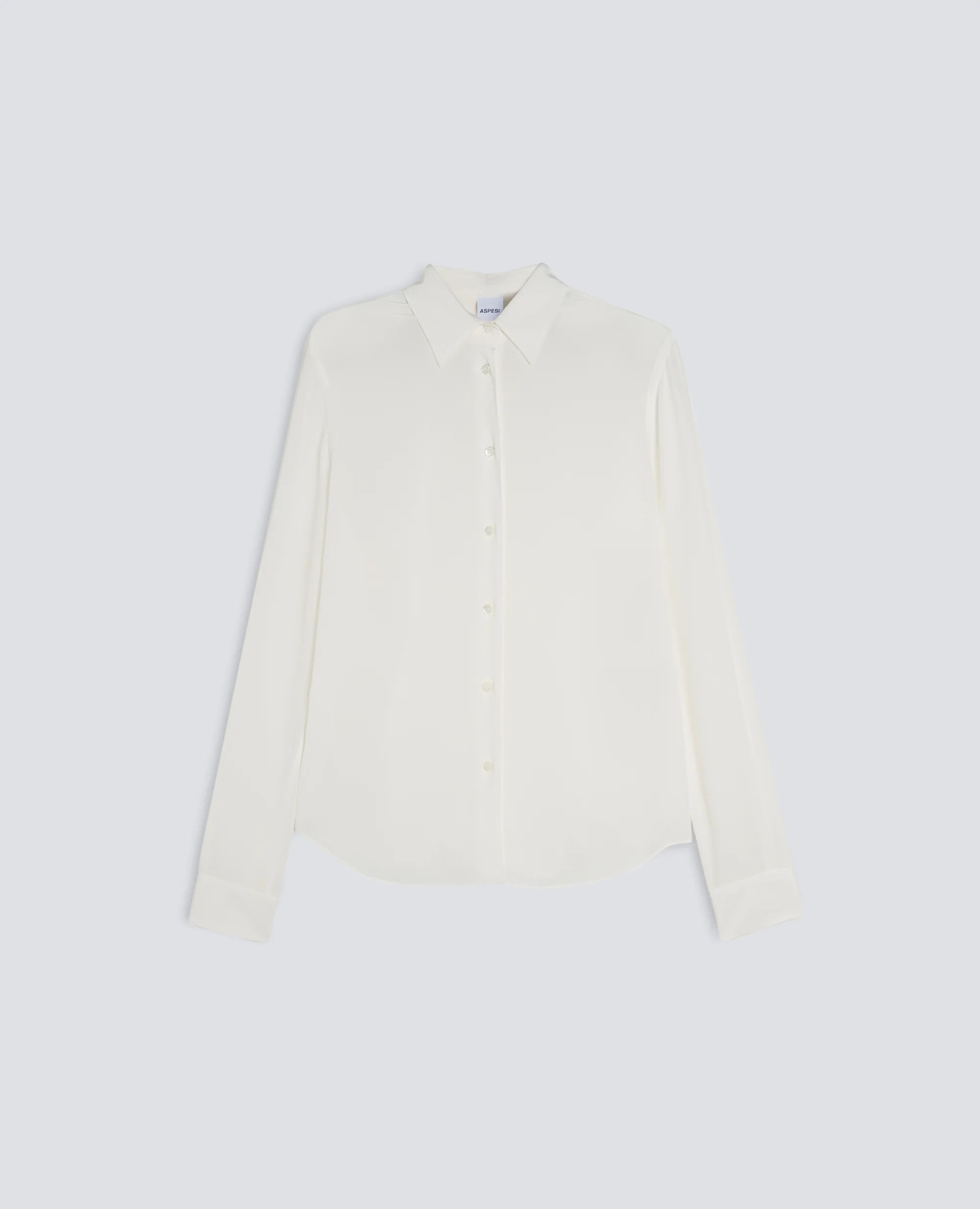 CAMICIA SLIM IN CREPE DE CHINE DI SETA - NATURALE