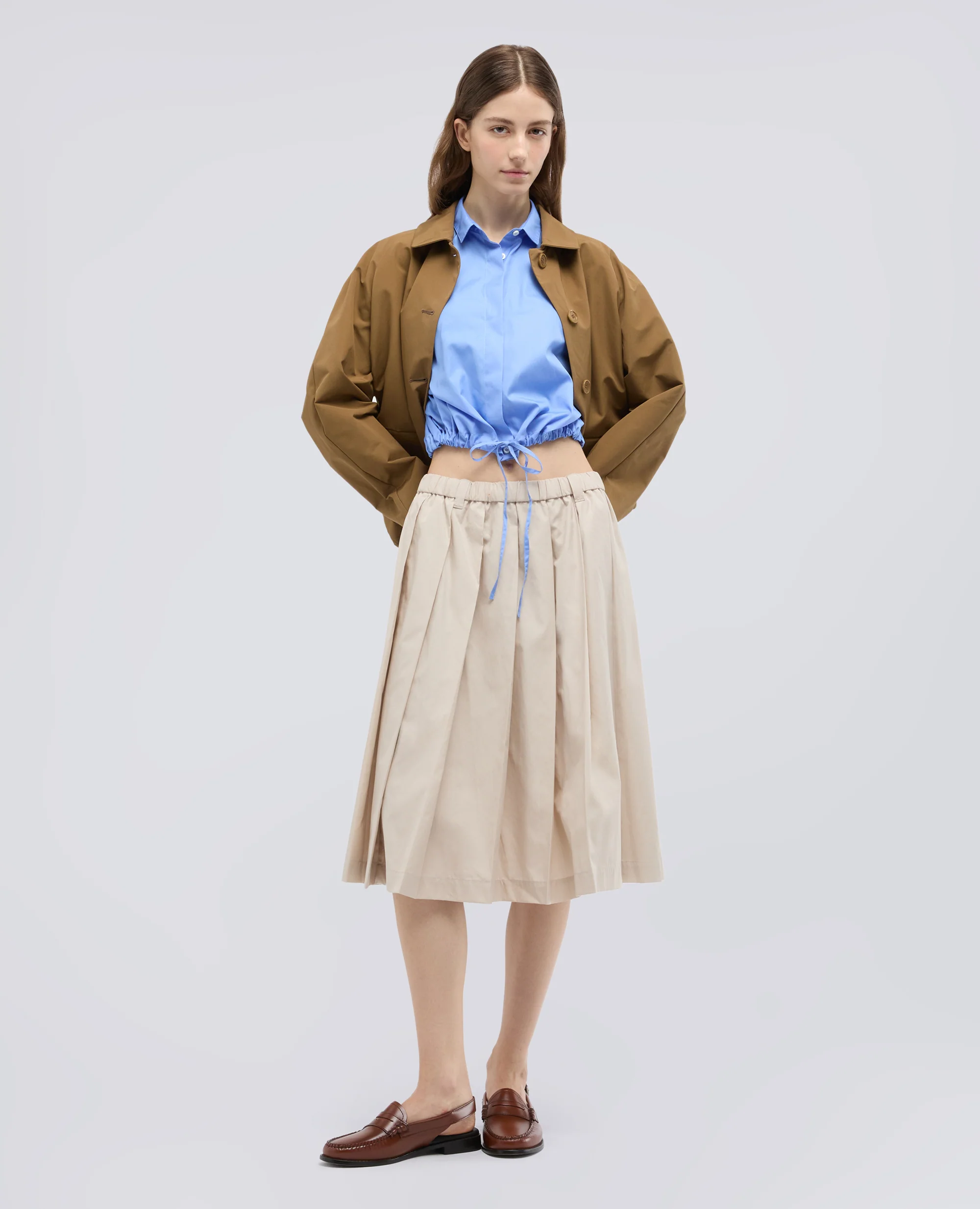 CAMICIA IN POPELINE DI COTONE - AZZURRO - Image 2