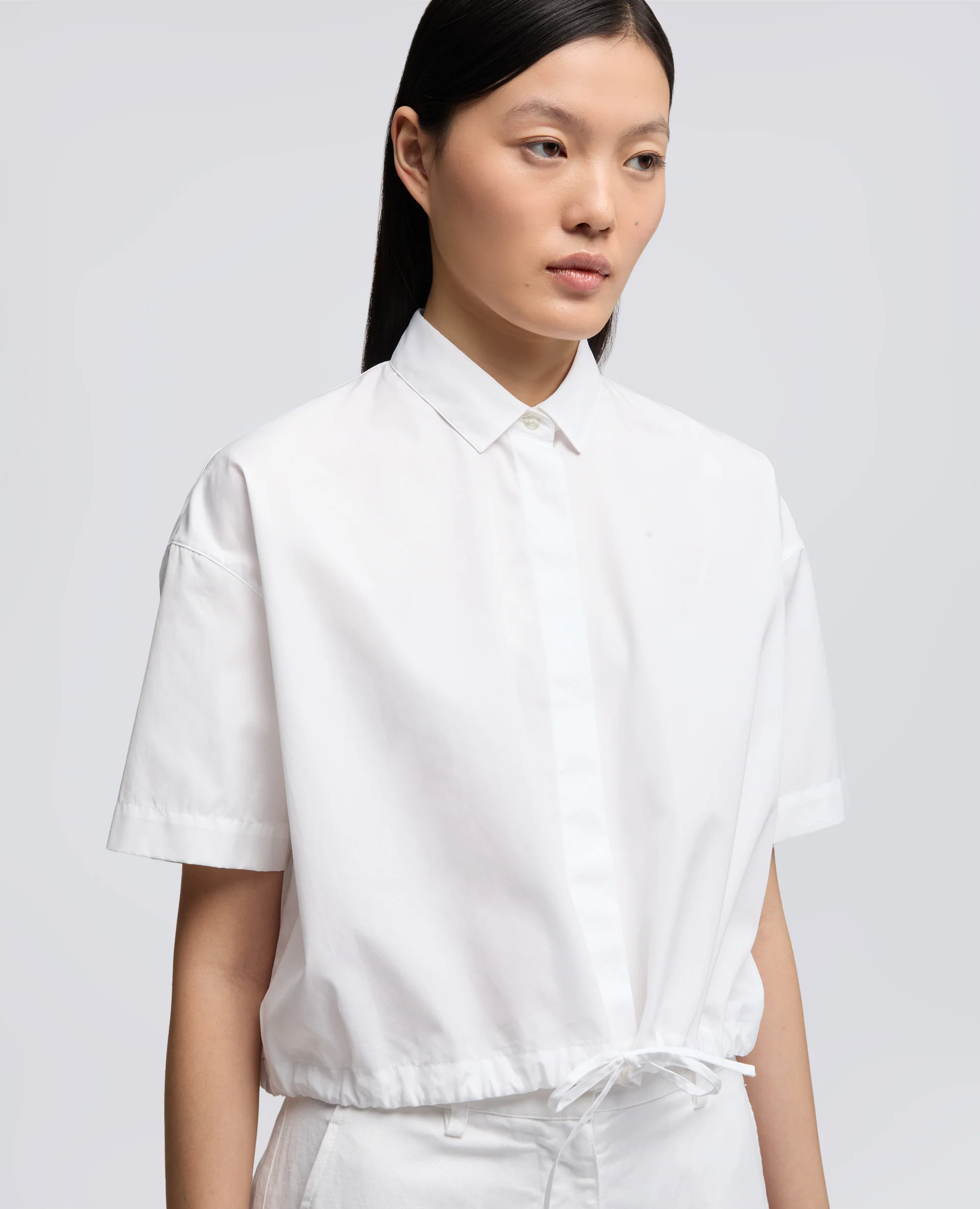 CAMICIA IN POPELINE DI COTONE - BIANCO - Image 4