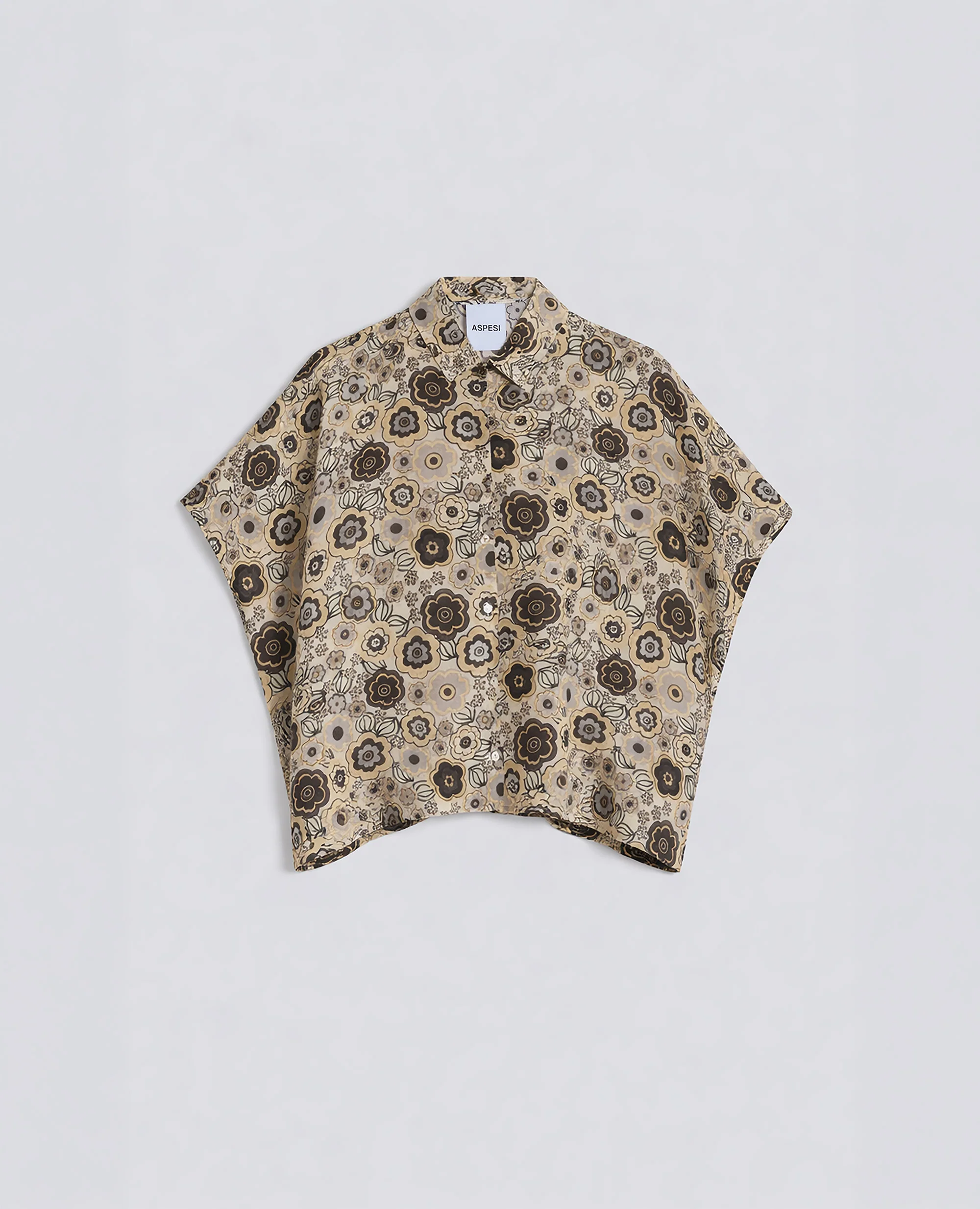 CAMICIA IN CREPE DE CHINE SETA - NATURALE