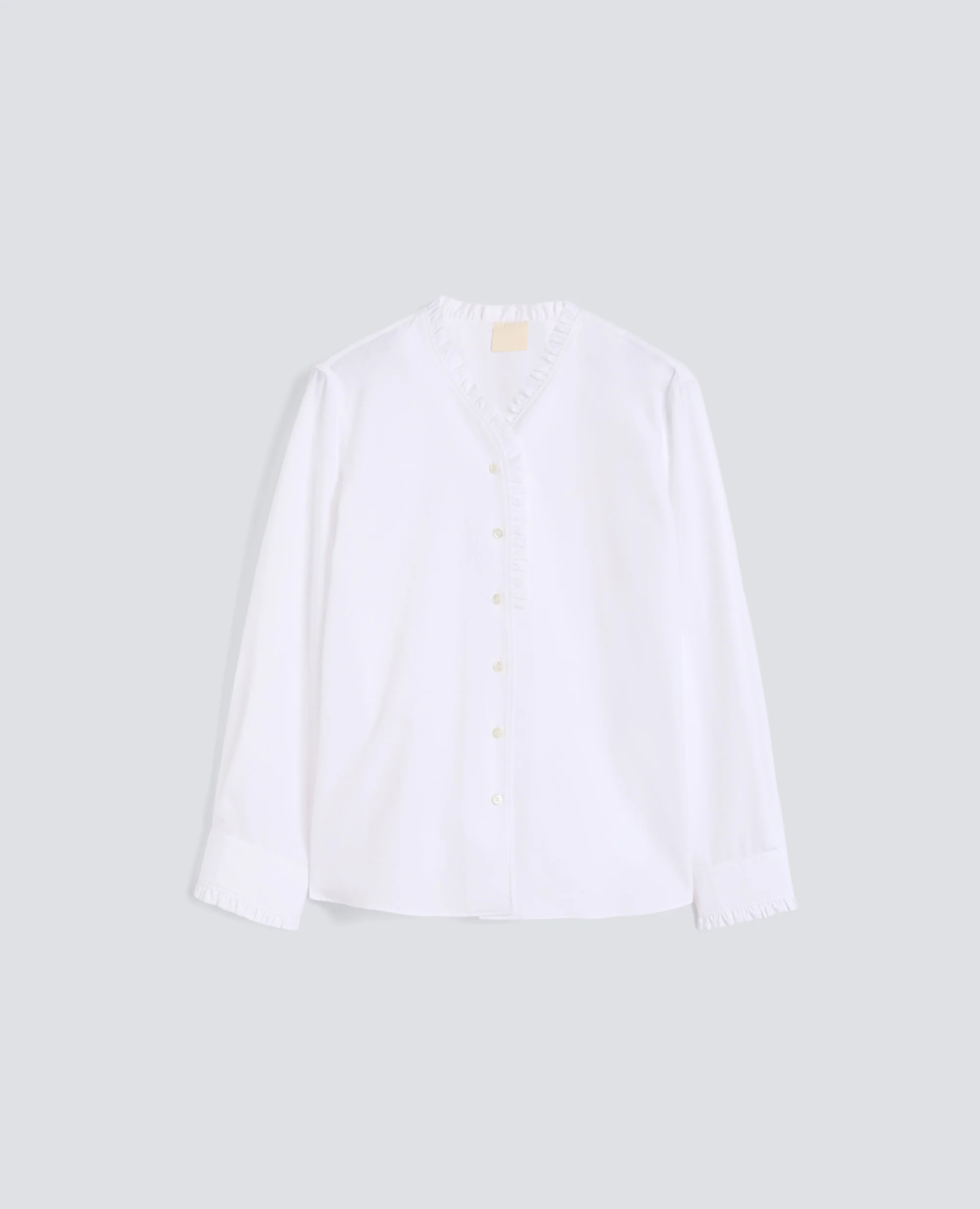 CAMICIA IN POPELINE COTONE TINTO PEZZA - BIANCO