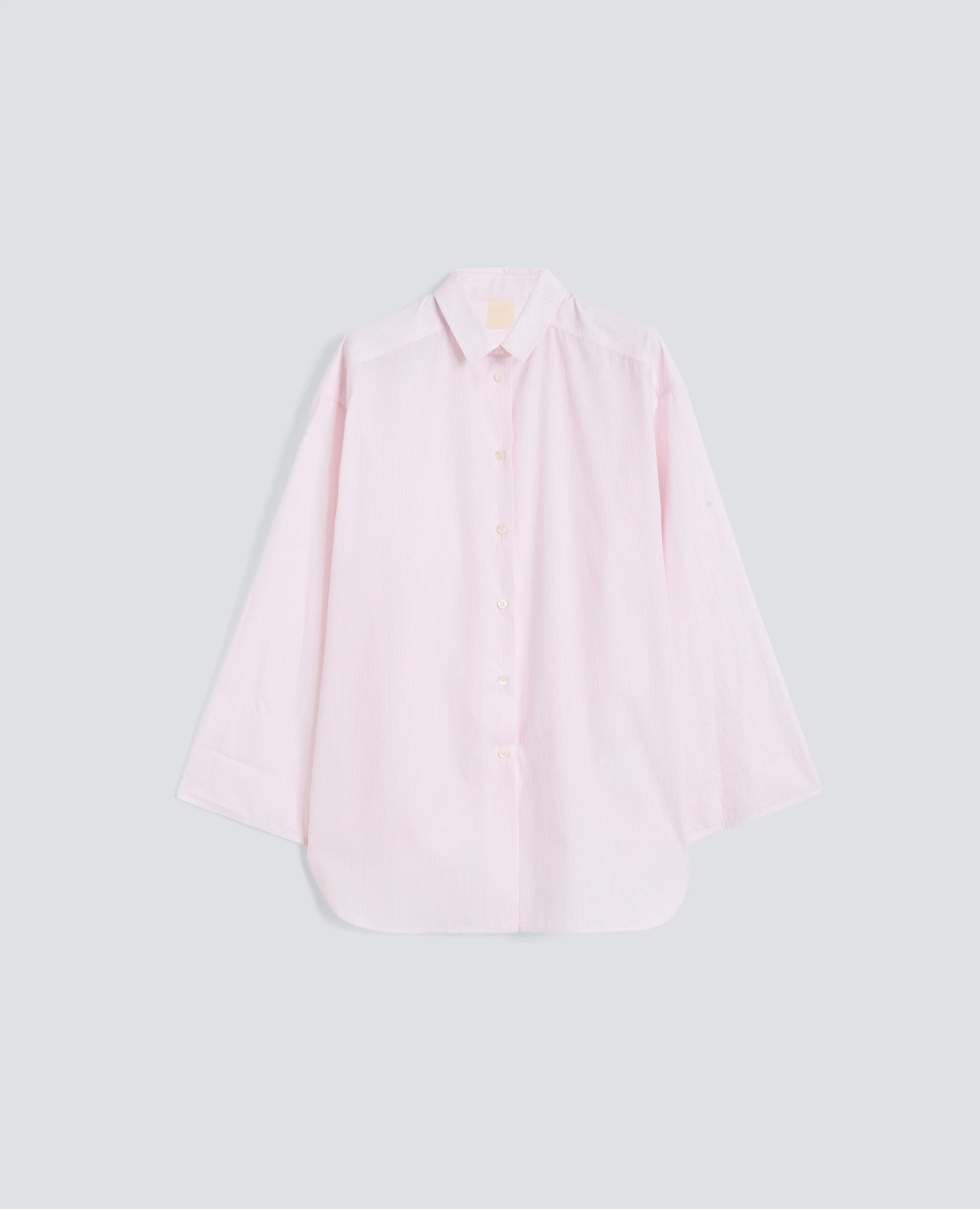 CAMICIA IN POPELINE DI COTONE - RIGA ROSSA