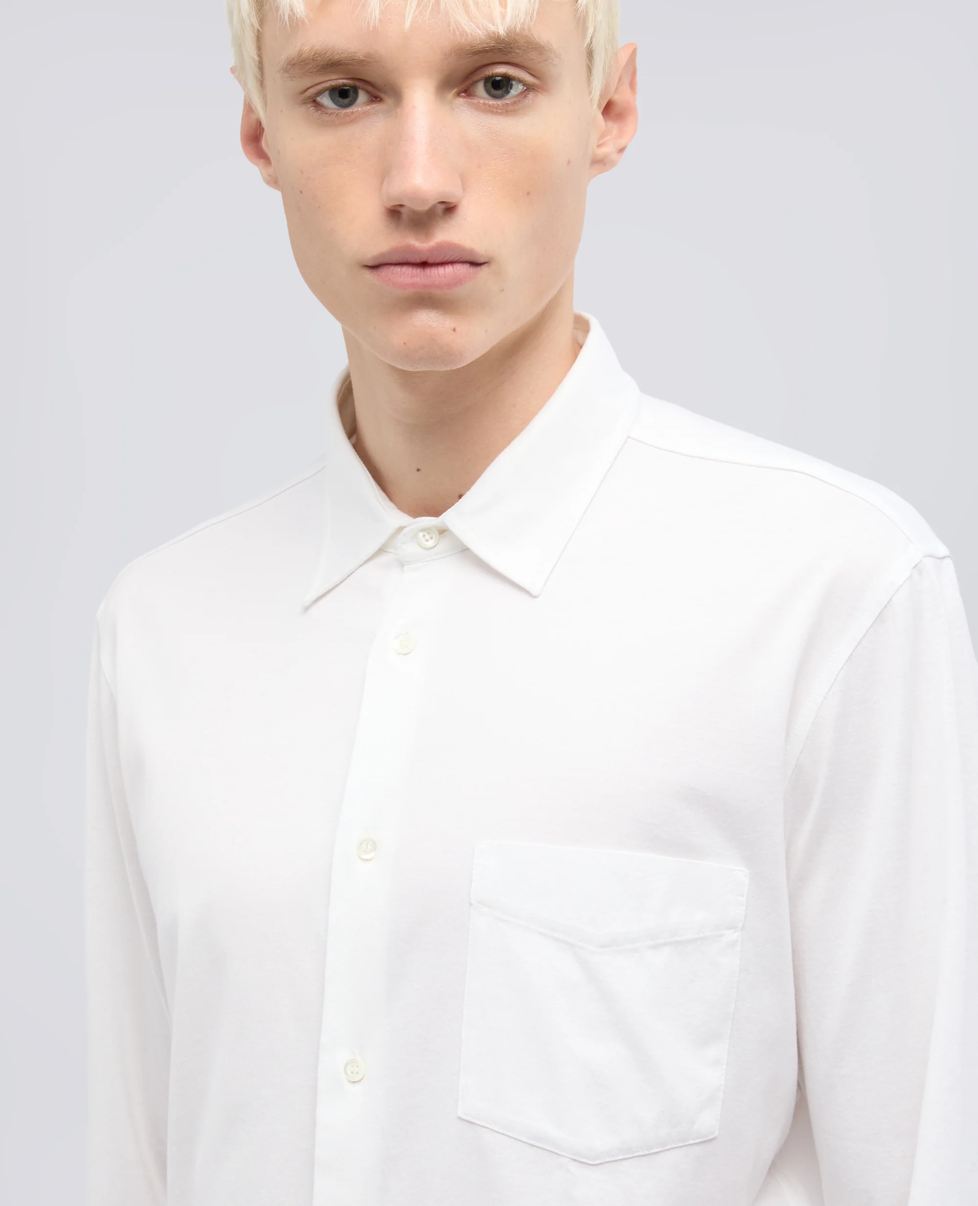 CAMICIA IN JERSEY DI COTONE - BIANCO - Image 4