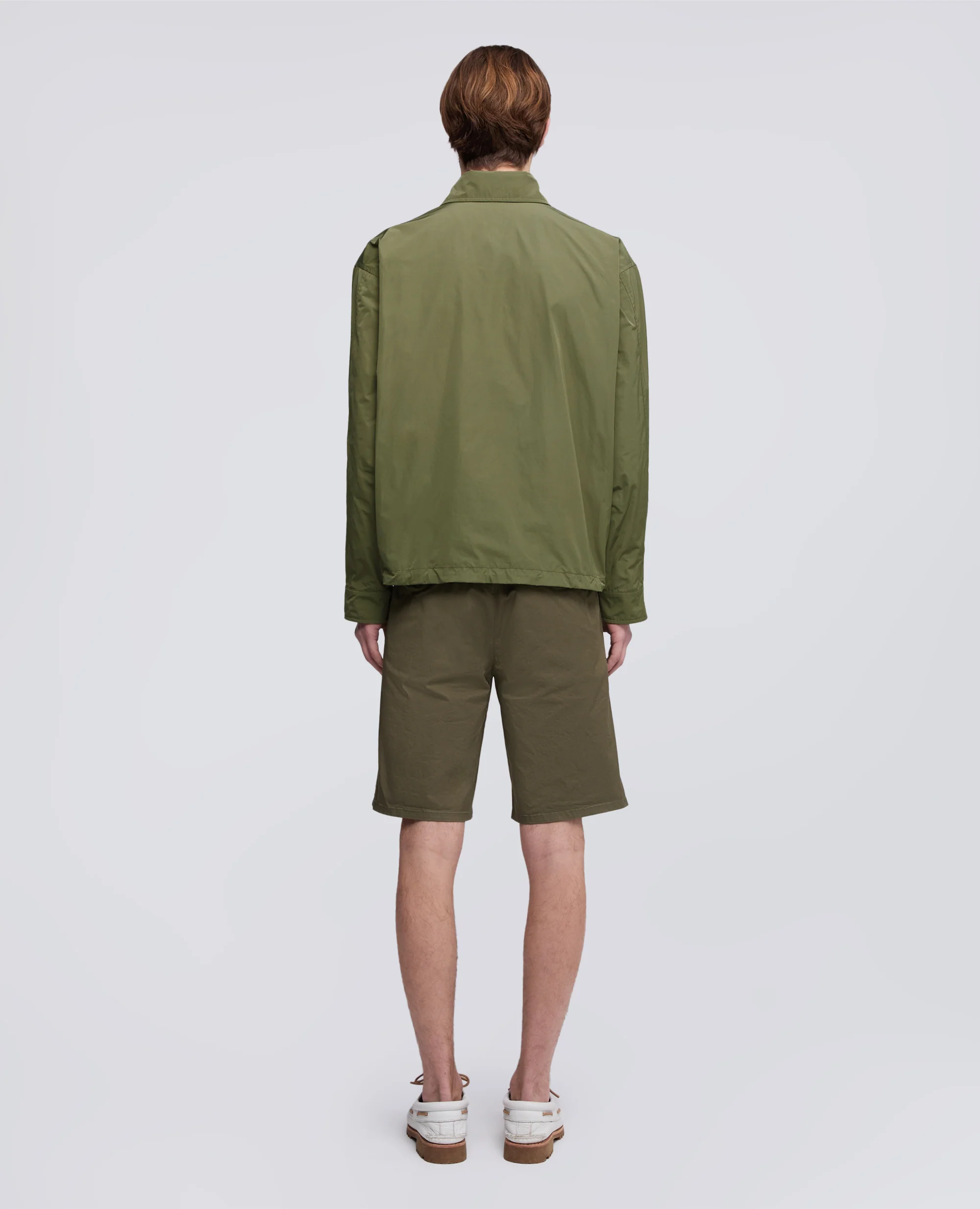 CAMICIA IN TAFFETA FODERATA IN NYLON LEGGERO - VERDE - Image 3