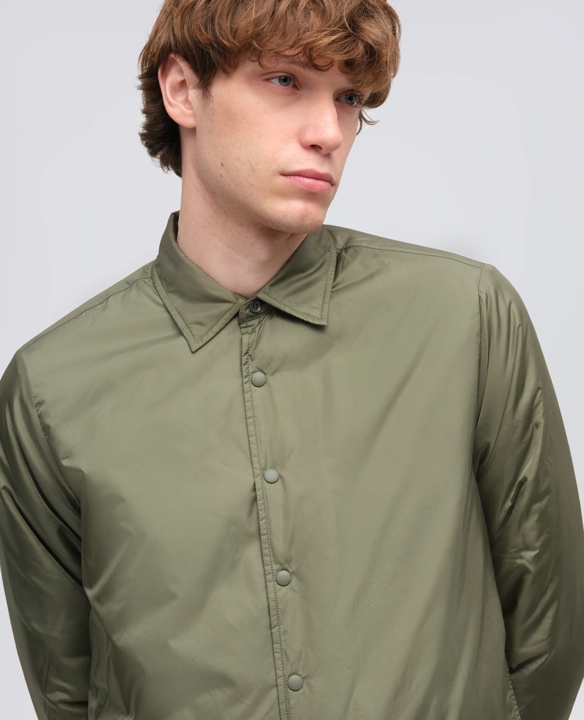 CAMICIA IMBOTTITA IN NYLON LEGGERO - OLIVA - Image 4