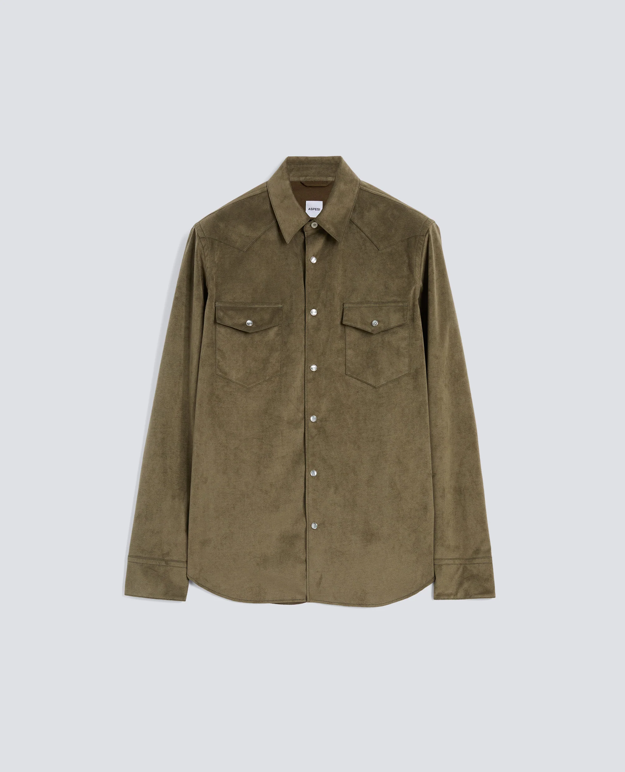 CAMICIA WEST IN ALCANTARA® TECNICA - OLIVA