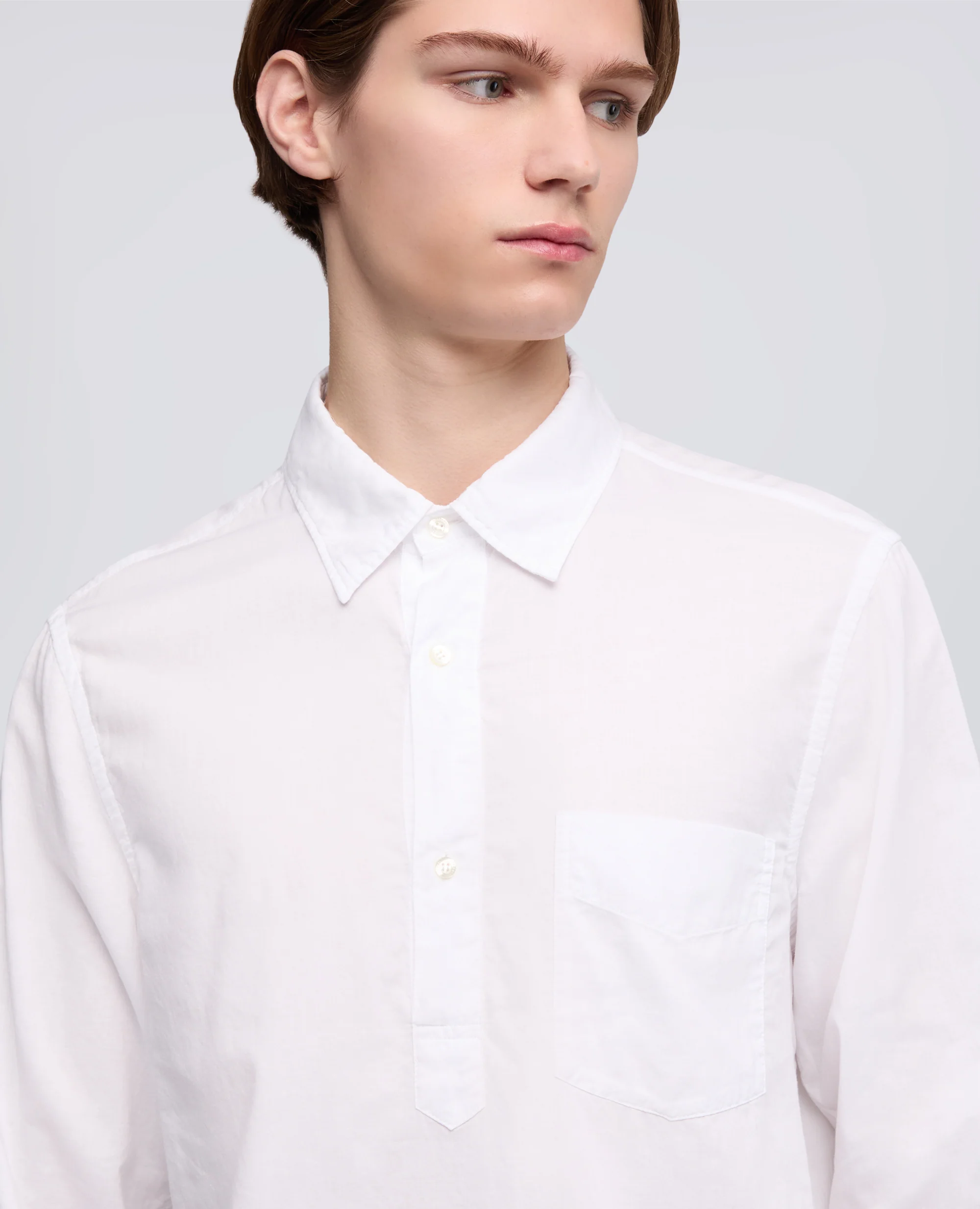 CAMICIA DOPPIA IN VOILE DI COTONE - BIANCO - Image 4