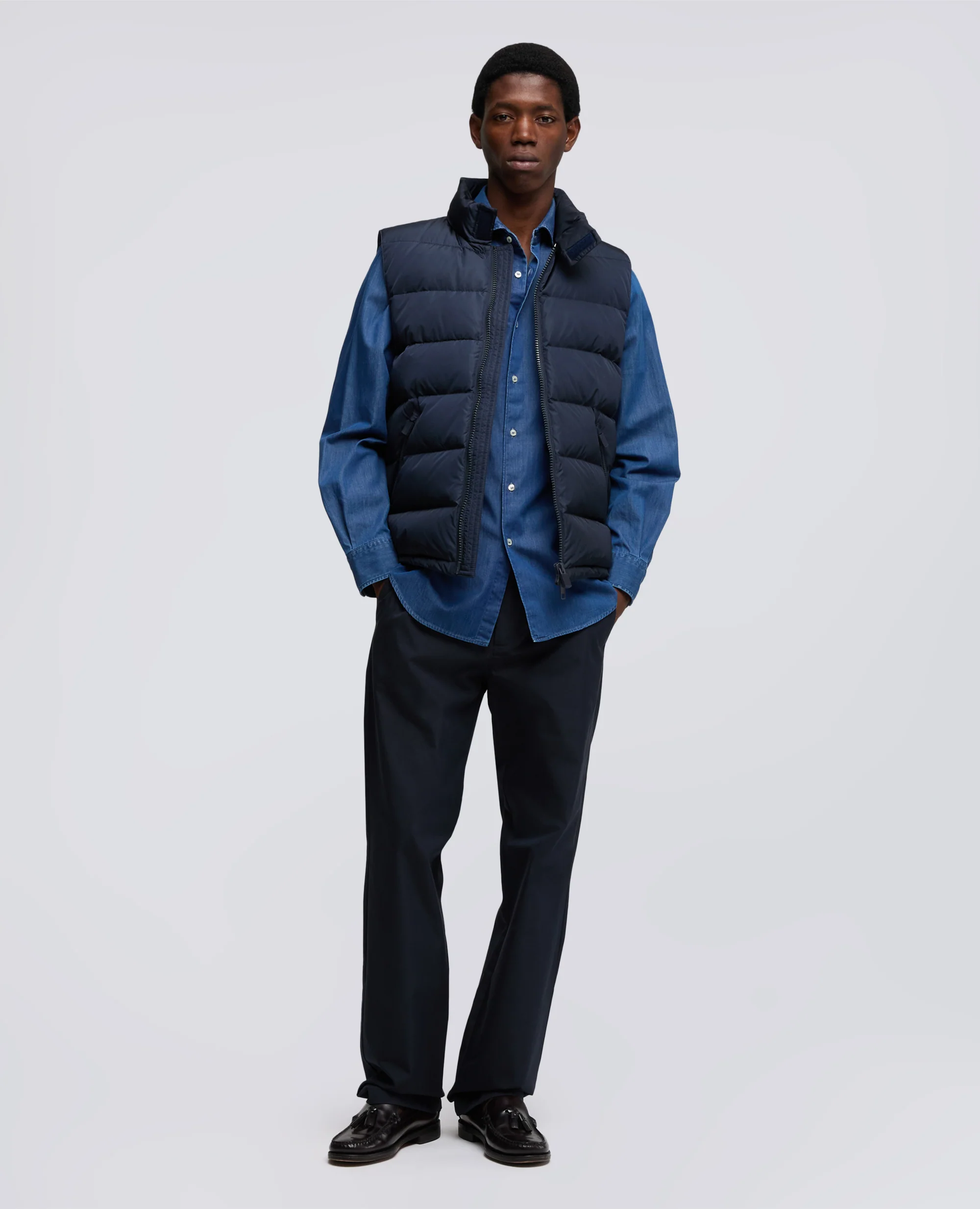 CAMICIA VIC IN TWILL DI COTONE ORGANICO - DENIM - Image 2
