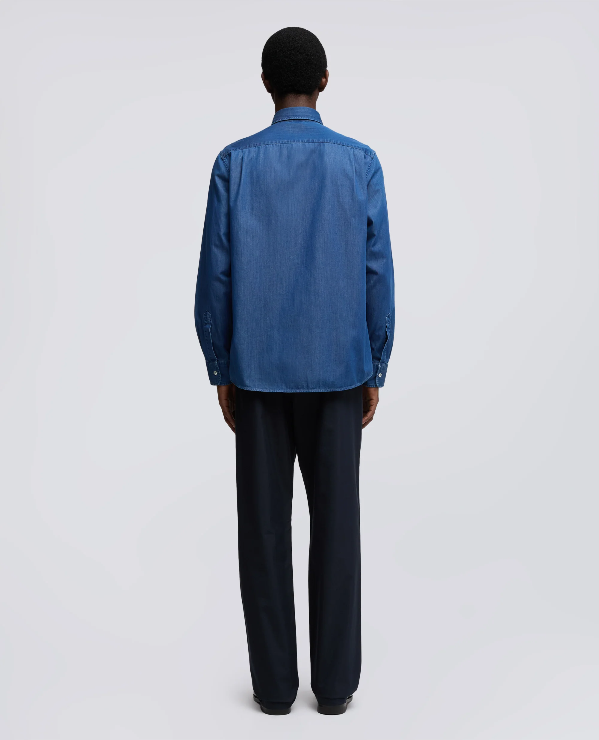 CAMICIA VIC IN TWILL DI COTONE ORGANICO - DENIM - Image 3