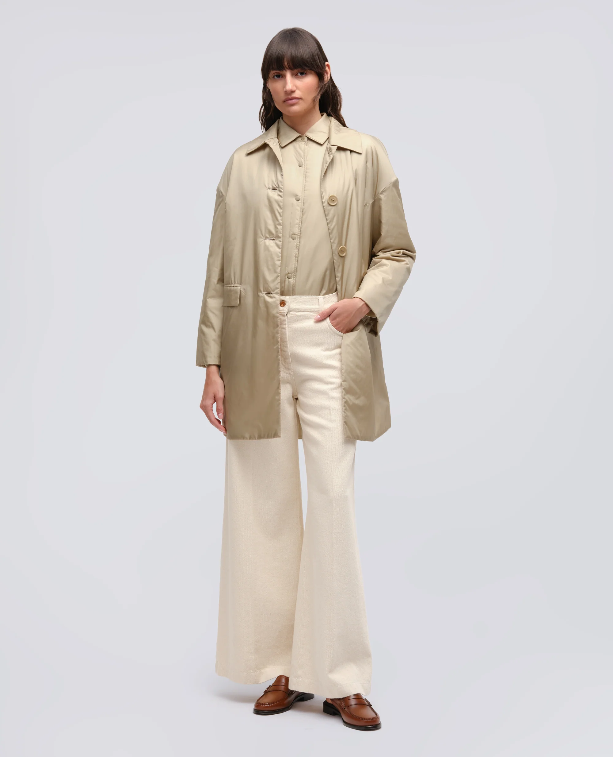 CAPPOTTO TEENA IN NYLON - BEIGE - Image 2