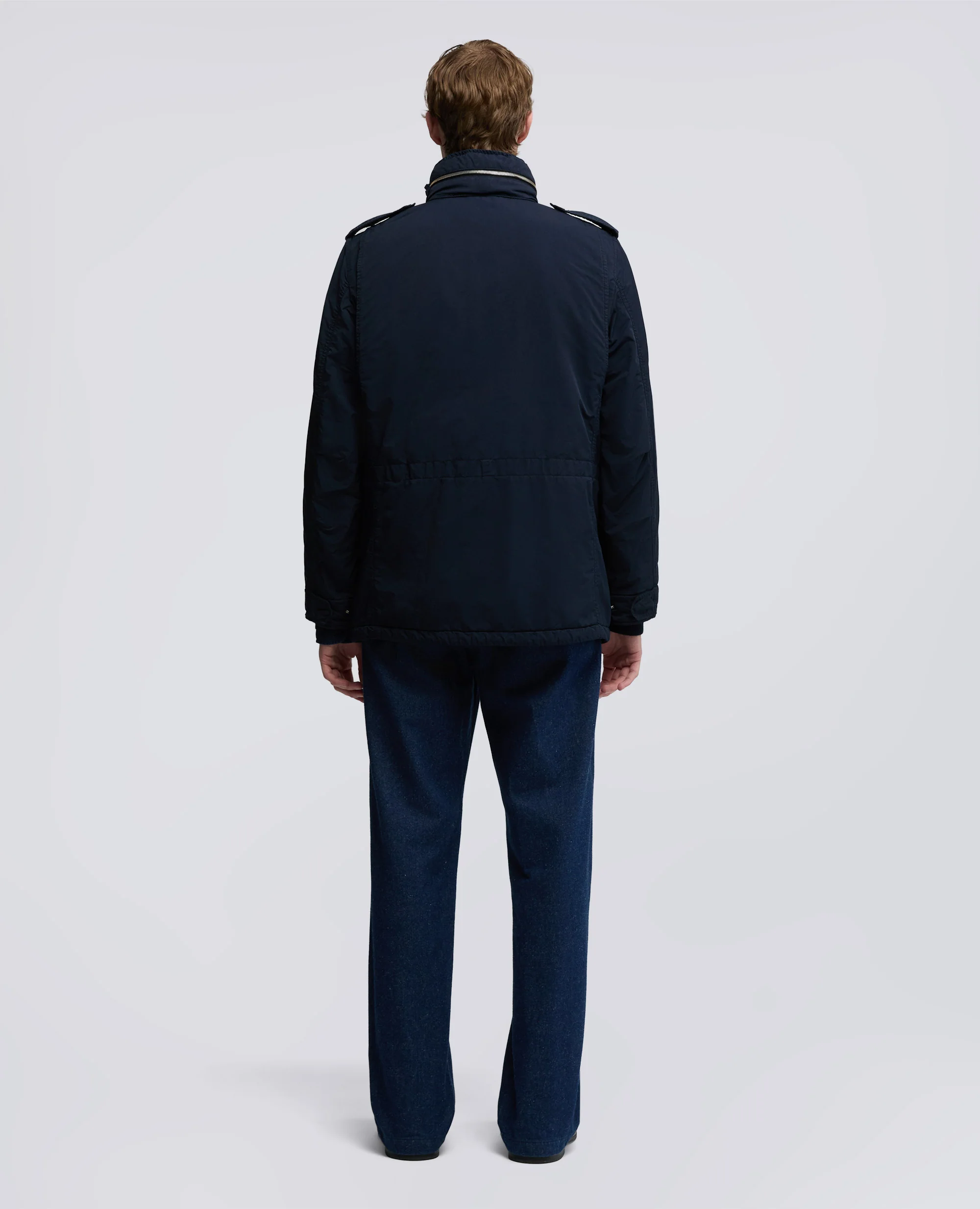 FIELD JACKET NEW CAMP IN NYLON TINTO CAPO - NAVY - Image 3