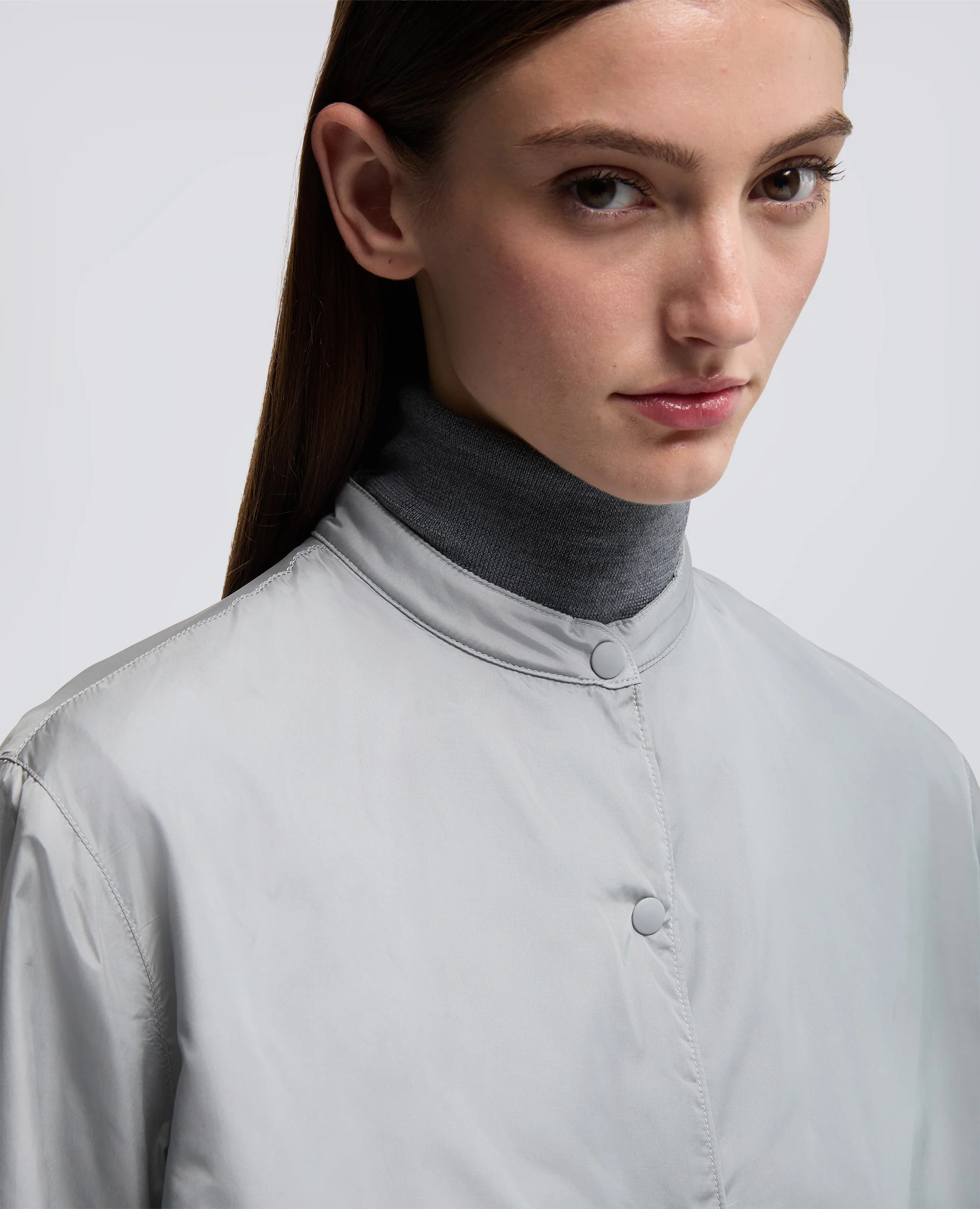 GIACCA CAMICIA IN TAFFETÀ TECNICO - GRIGIO - Image 4
