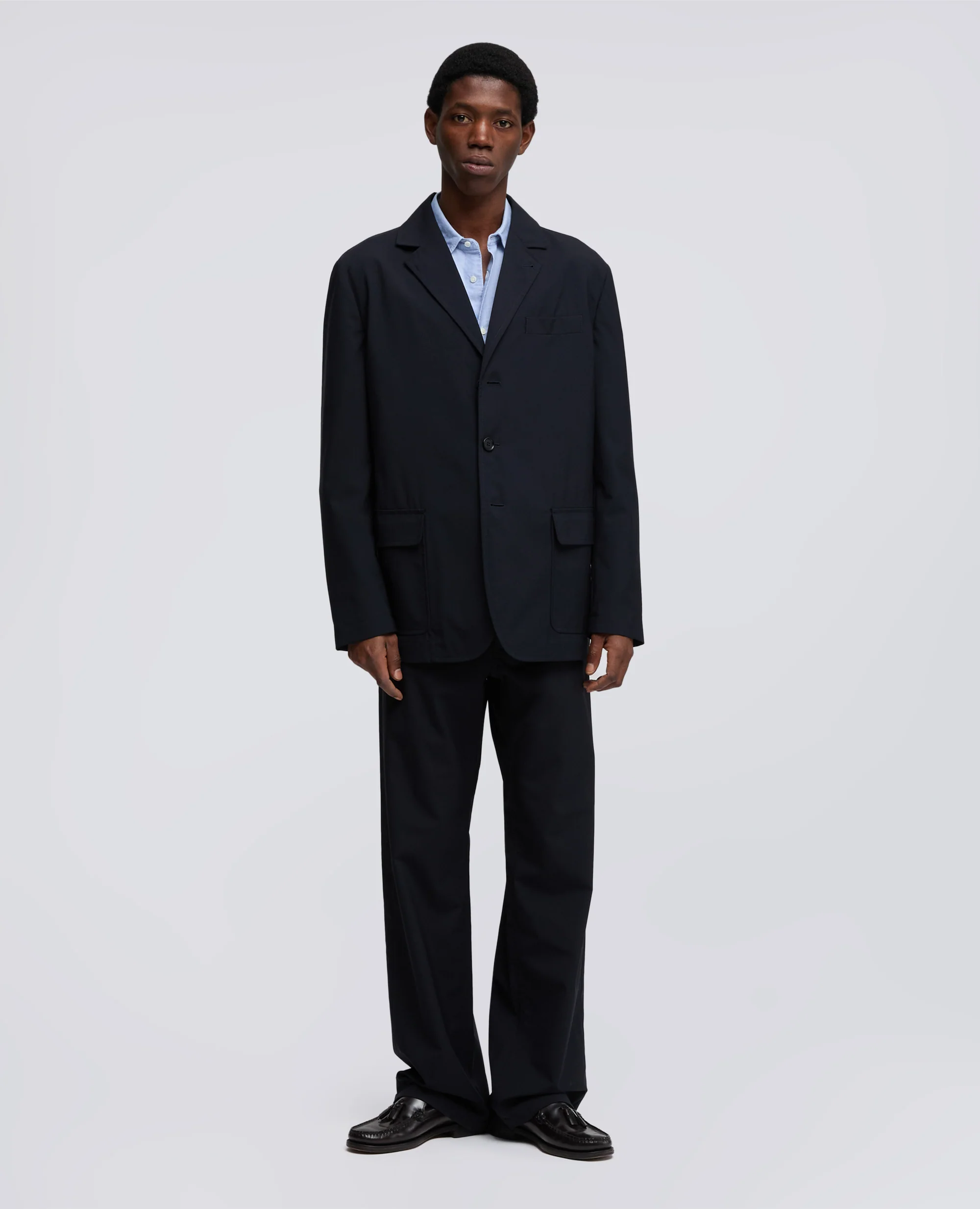 BLAZER IN LANA-POLIESTERE COMFORT - BLU/BLACK - Image 2