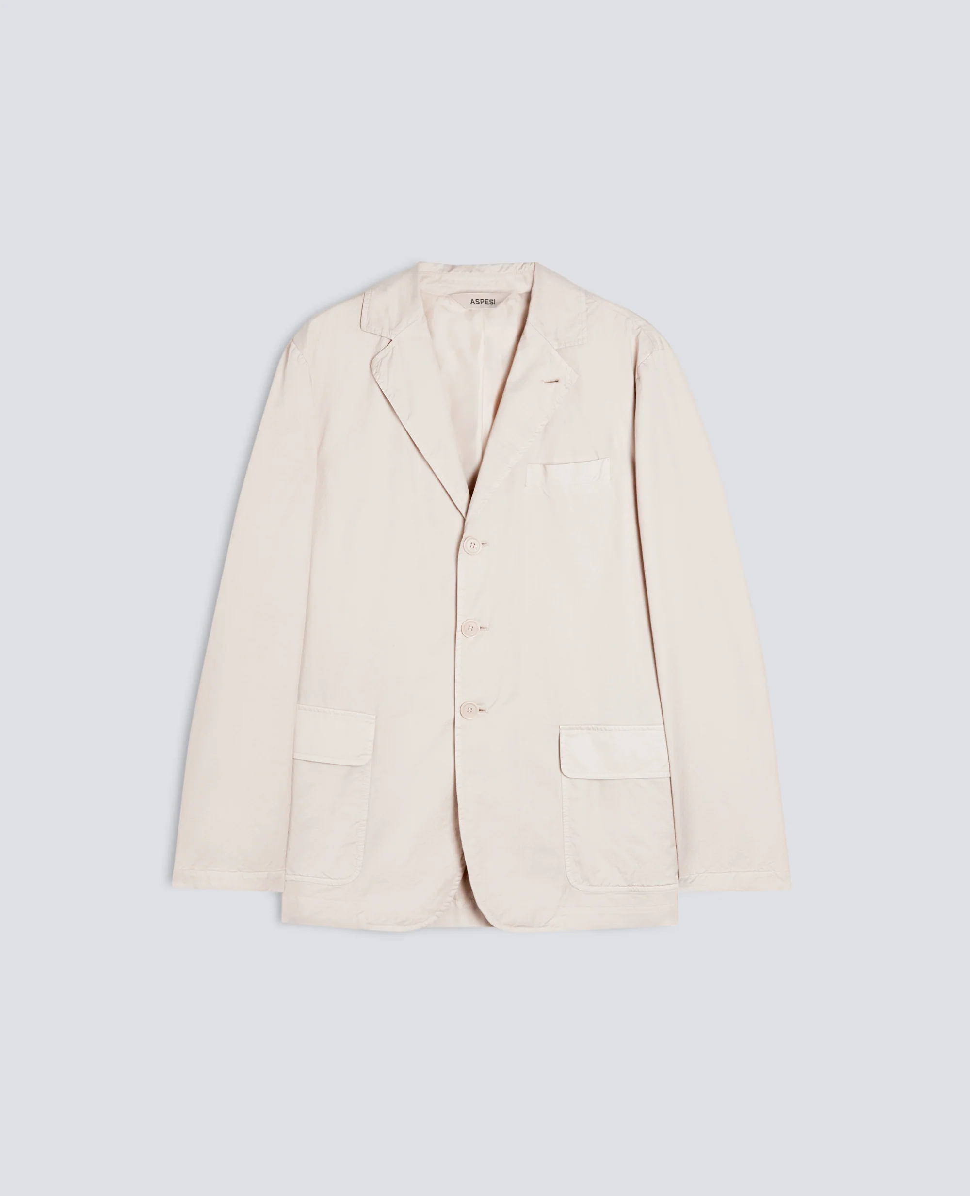 BLAZER IN MICRO TWILL DI COTONE TINTO CAPO - SASSO