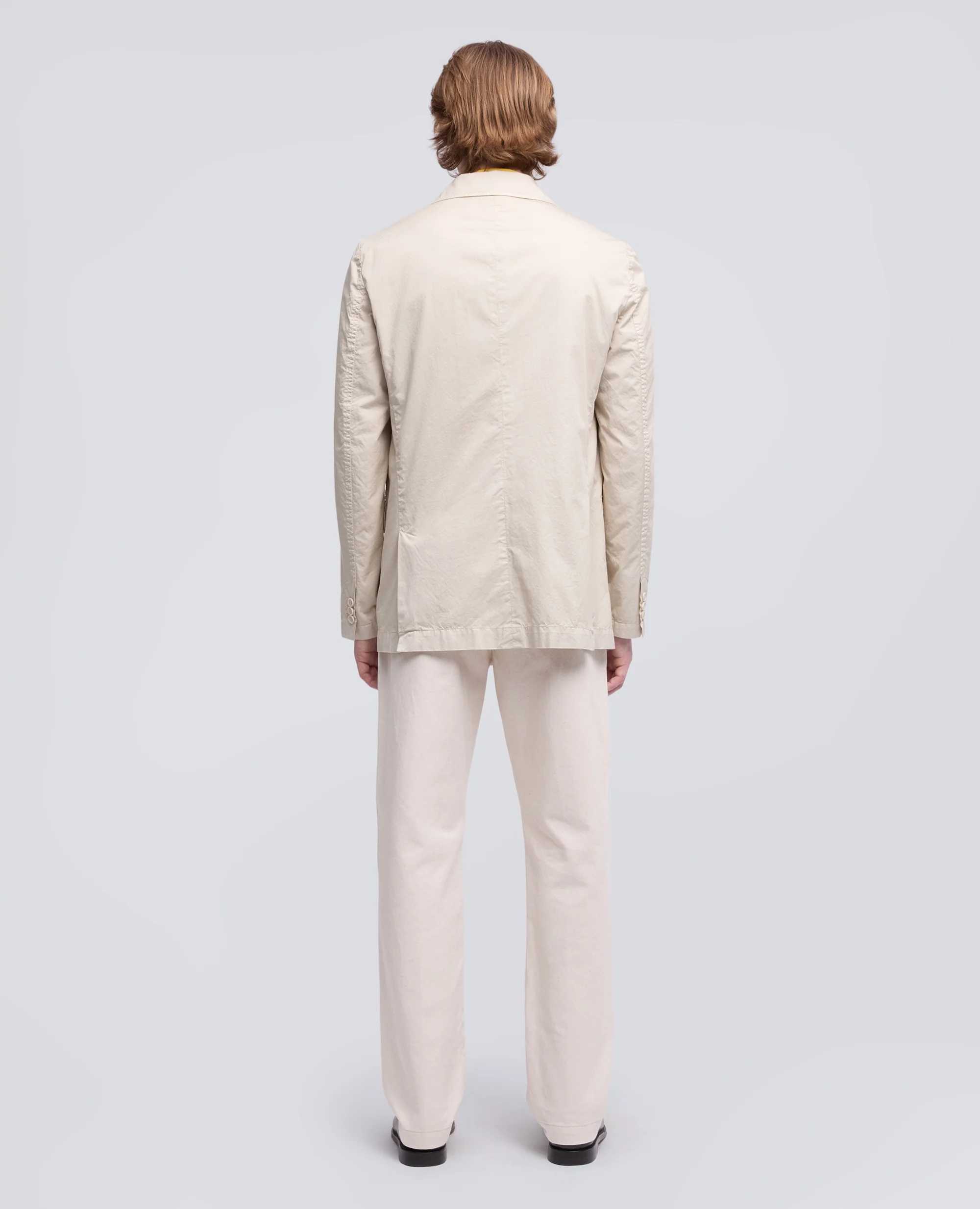 BLAZER IN MICRO TWILL DI COTONE TINTO CAPO - SASSO - Image 3