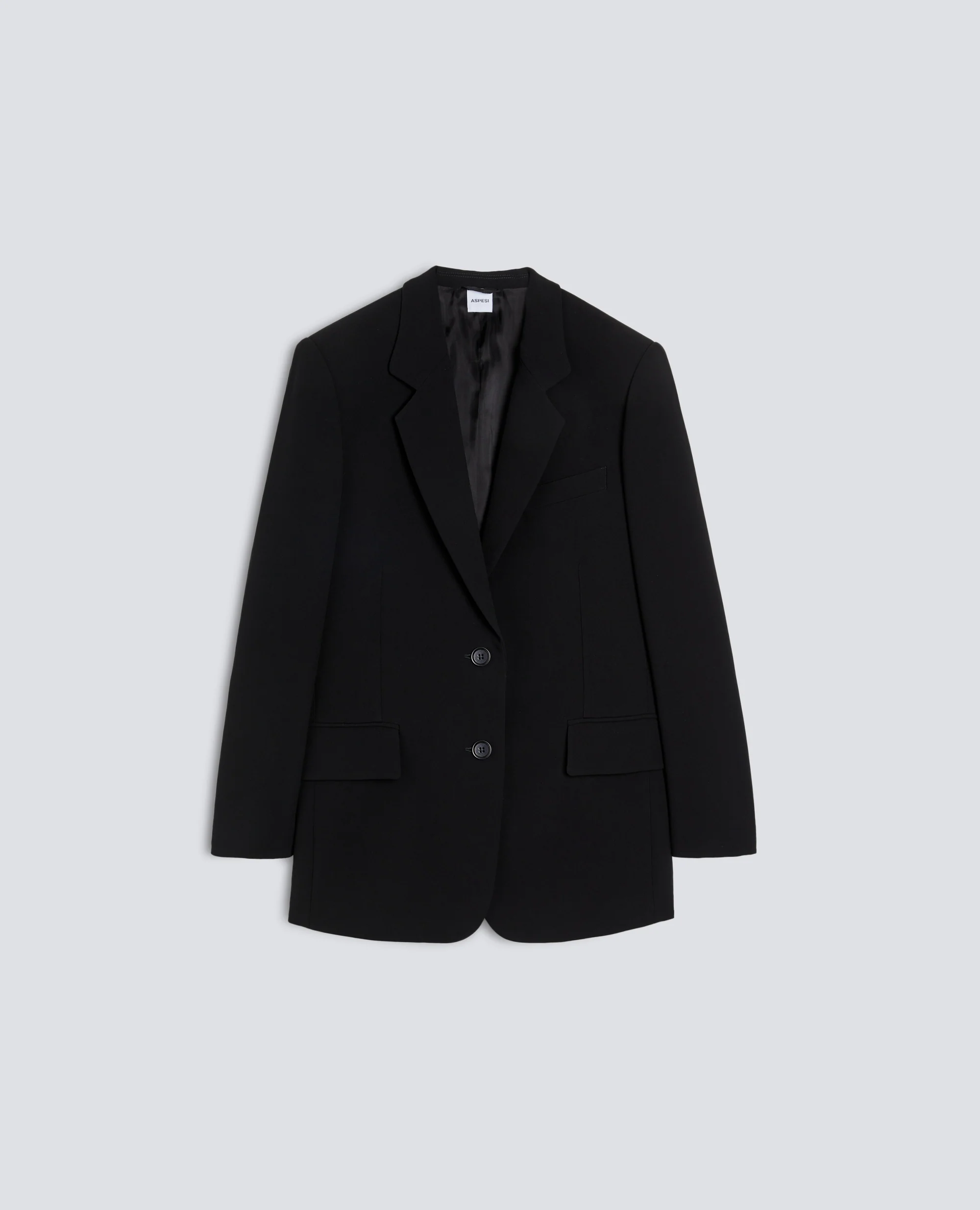 GIACCA MONOPETTO IN CADY CREPE IN TRIACETATO E POLIESTERE - NERO