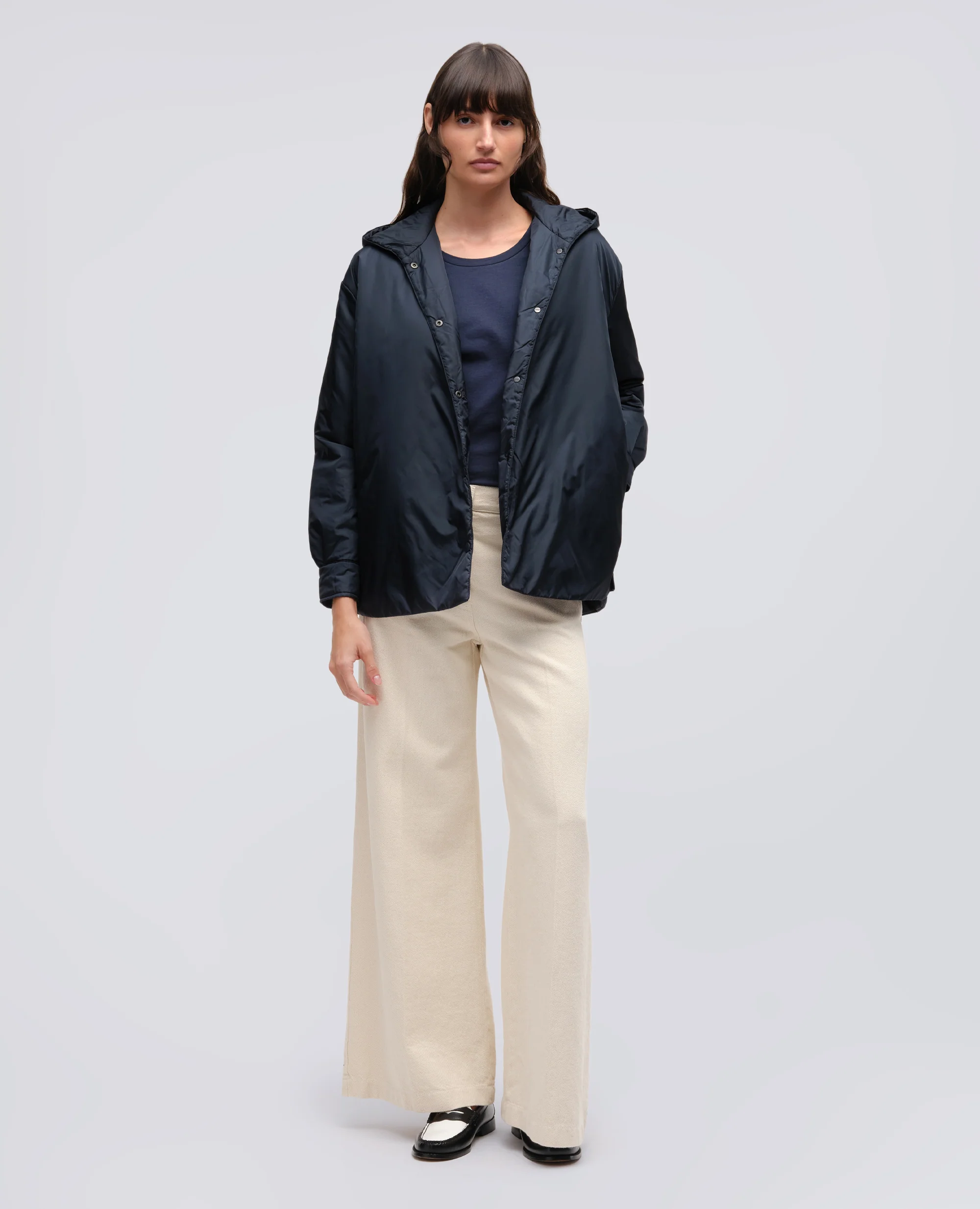 GIUBBOTTO BETH CON CAPPUCCIO - NAVY - Image 2