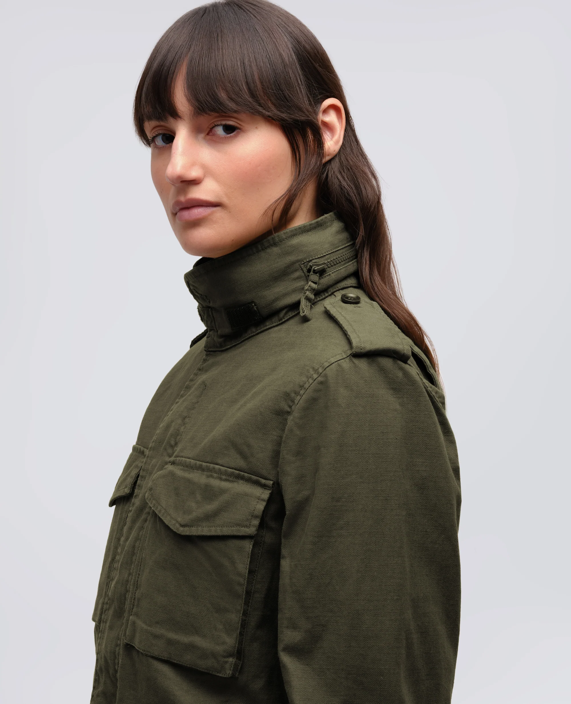 GIUBBOTTO MINI FIELD IN GABARDINE DI COTONE CON GILET INTERNO - MILITARE - Image 4