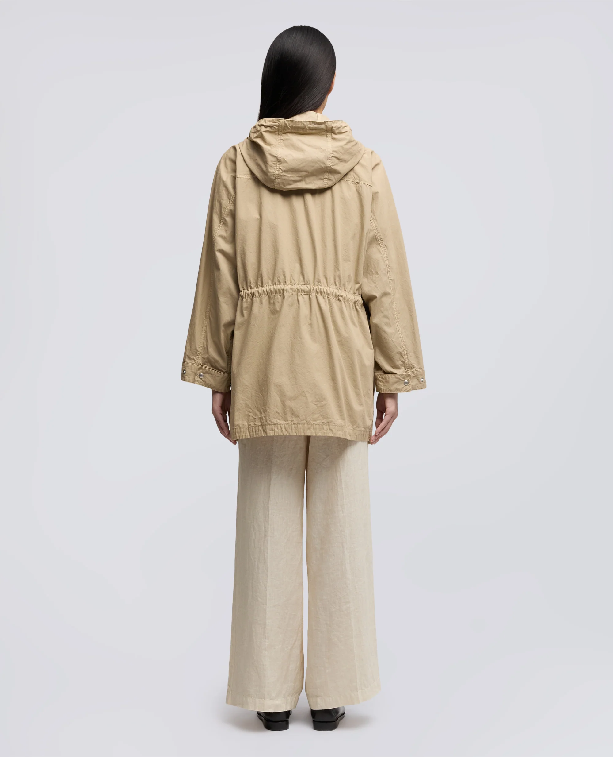 PARKA IN TELA DI COTONE TINTO CAPO - BEIGE - Image 3