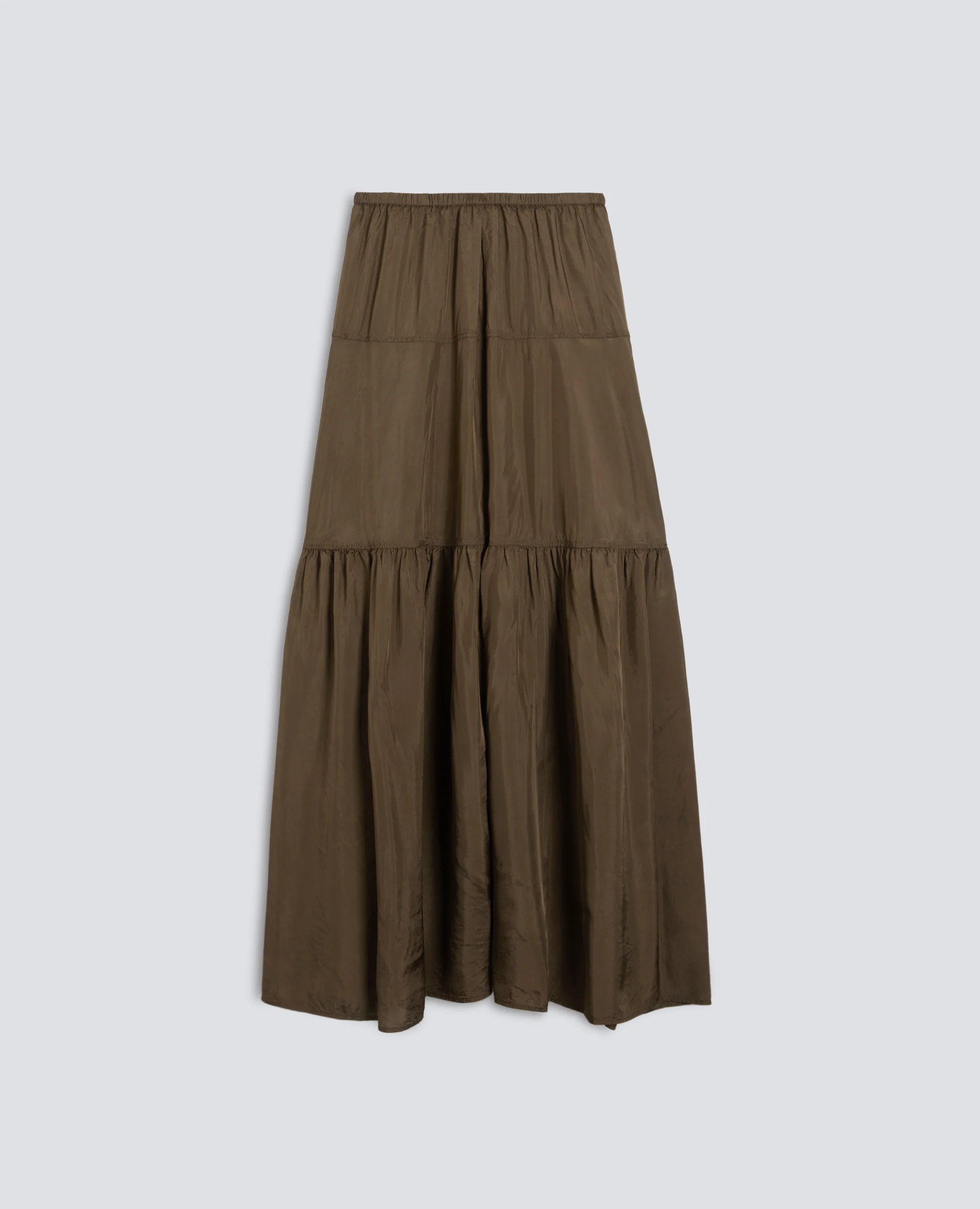 GONNA LUNGA IN TWILL DI VISCOSA - MILITARE