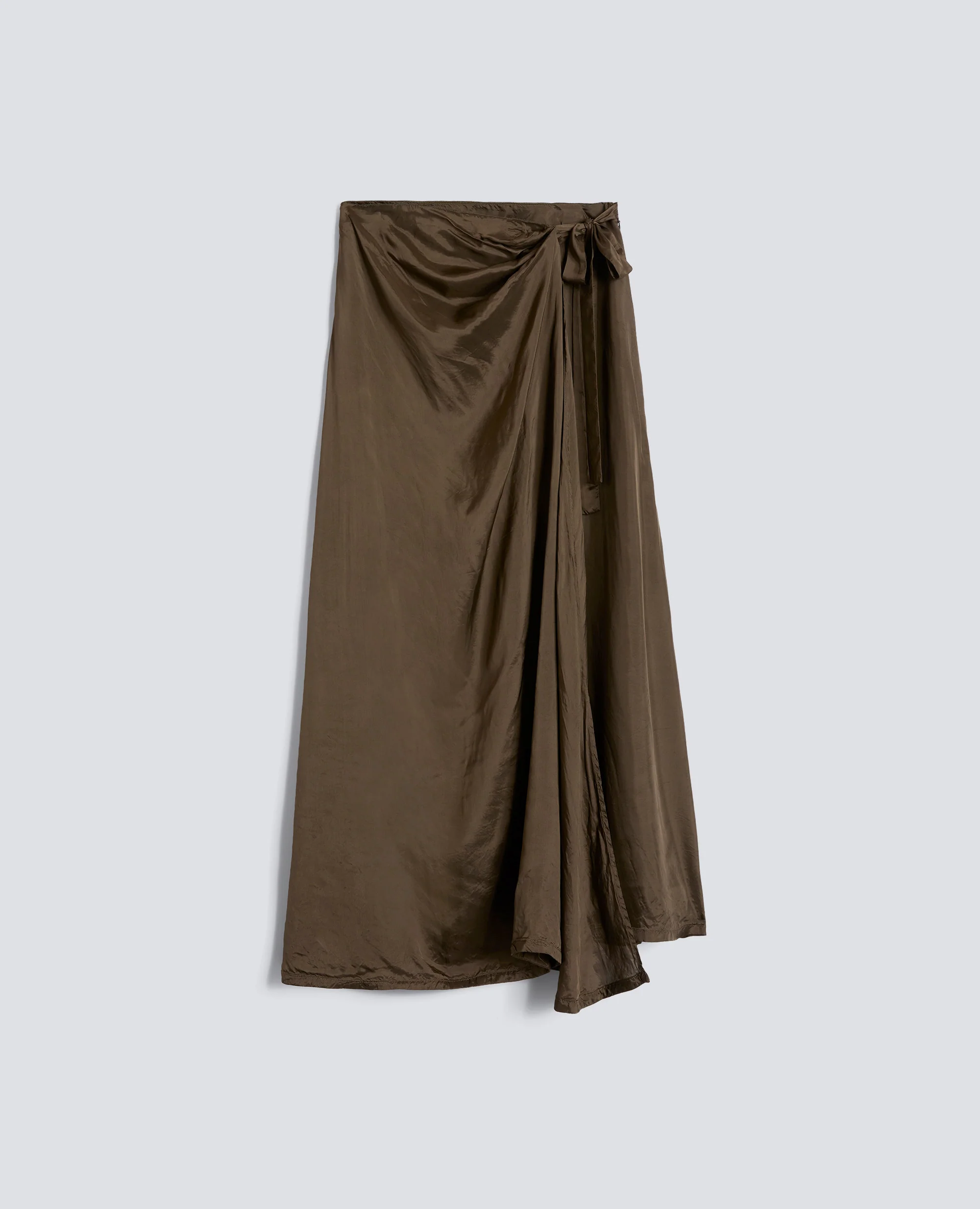 GONNA A PORTAFOGLIO IN TWILL DI VISCOSA - MILITARE