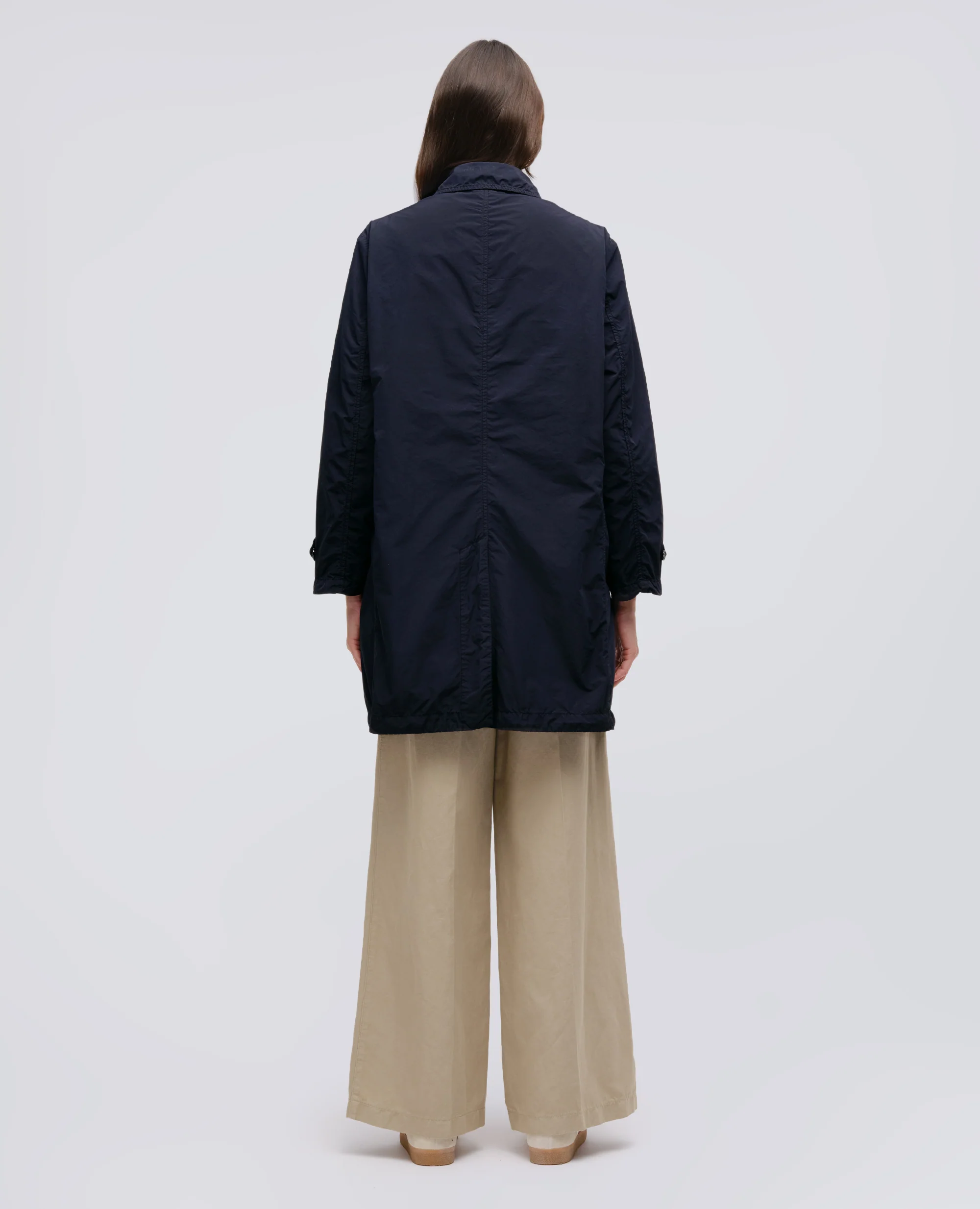 IMPERMEABILE IN POLIESTERE E NYLON COMPATTO - NAVY - Image 3
