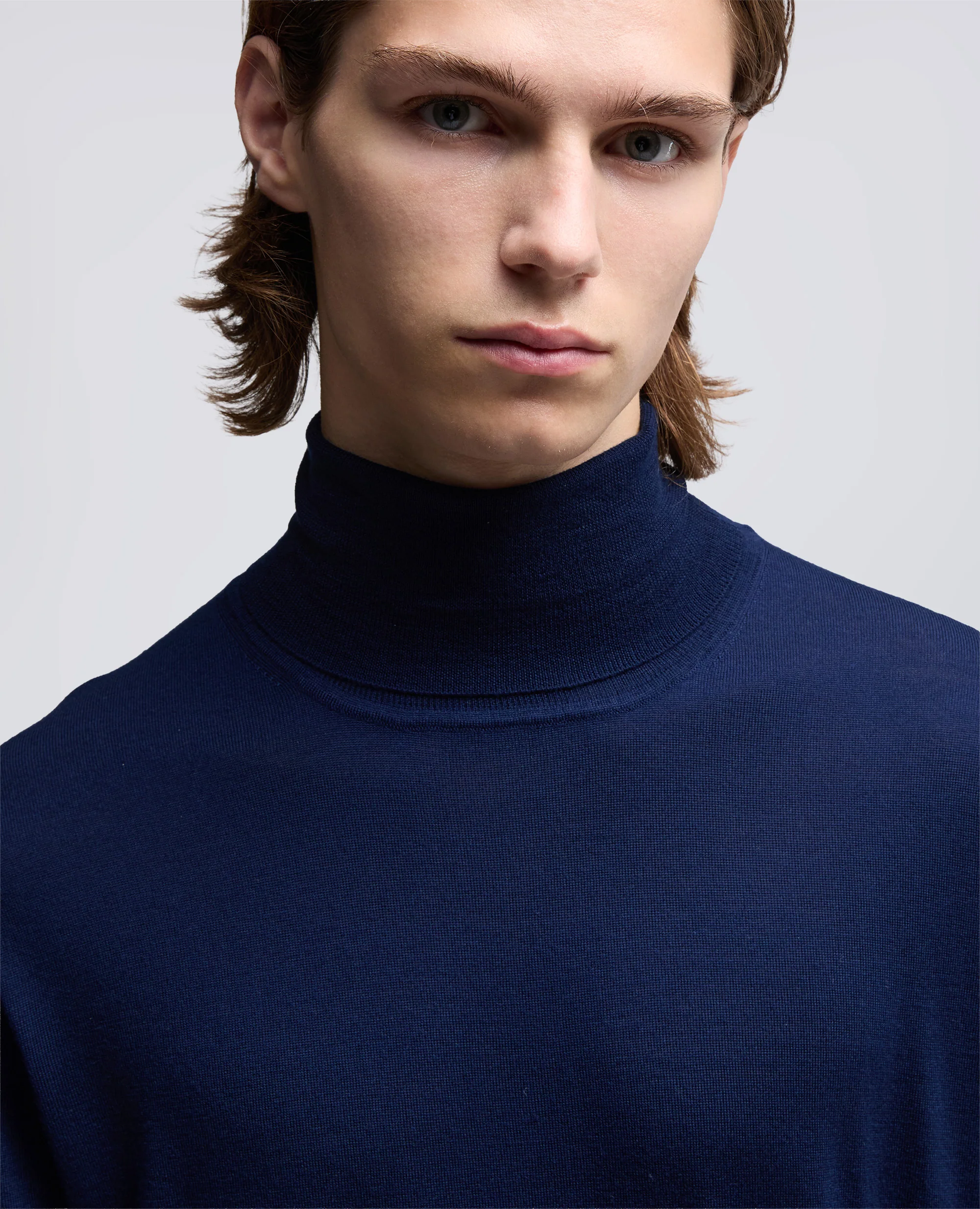 MAGLIA DOLCEVITA IN LANA MERINO - BLU - Image 4