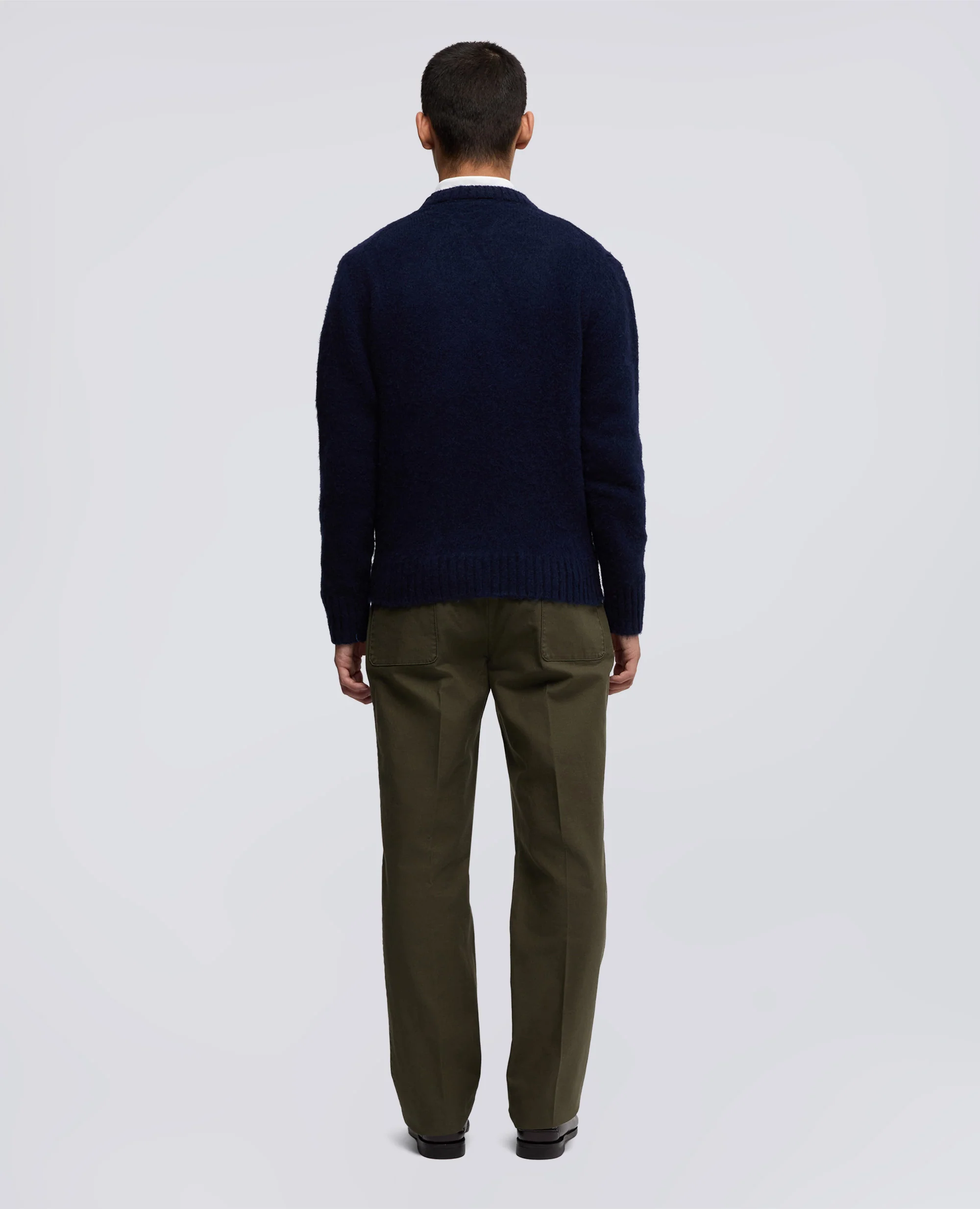 MAGLIA GIROCOLLO IN LANA SHETLAND - NAVY - Image 3