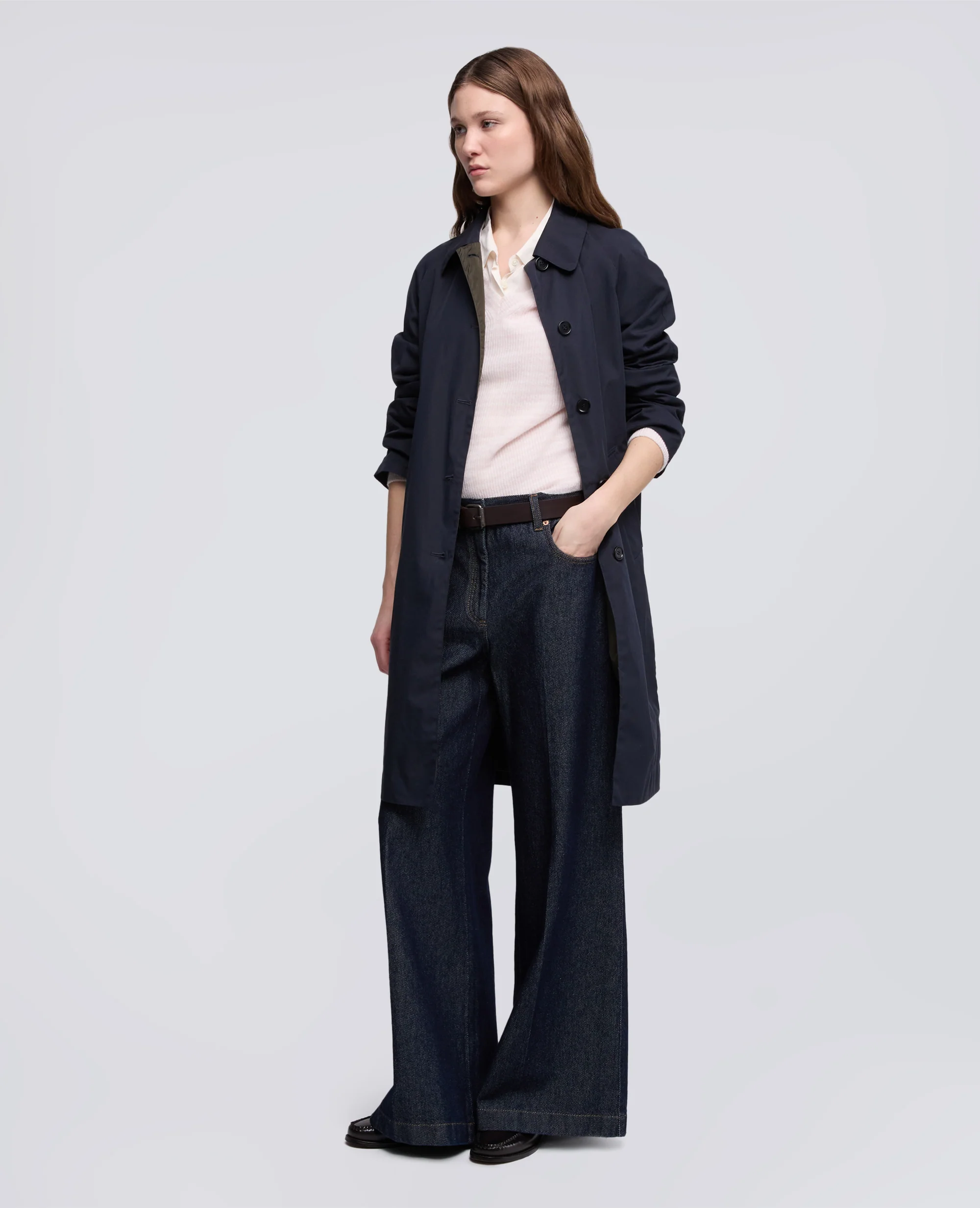 MAGLIA CON SCOLLO A "V" IN PURO CASHMERE - RIGA ROSA - Image 2