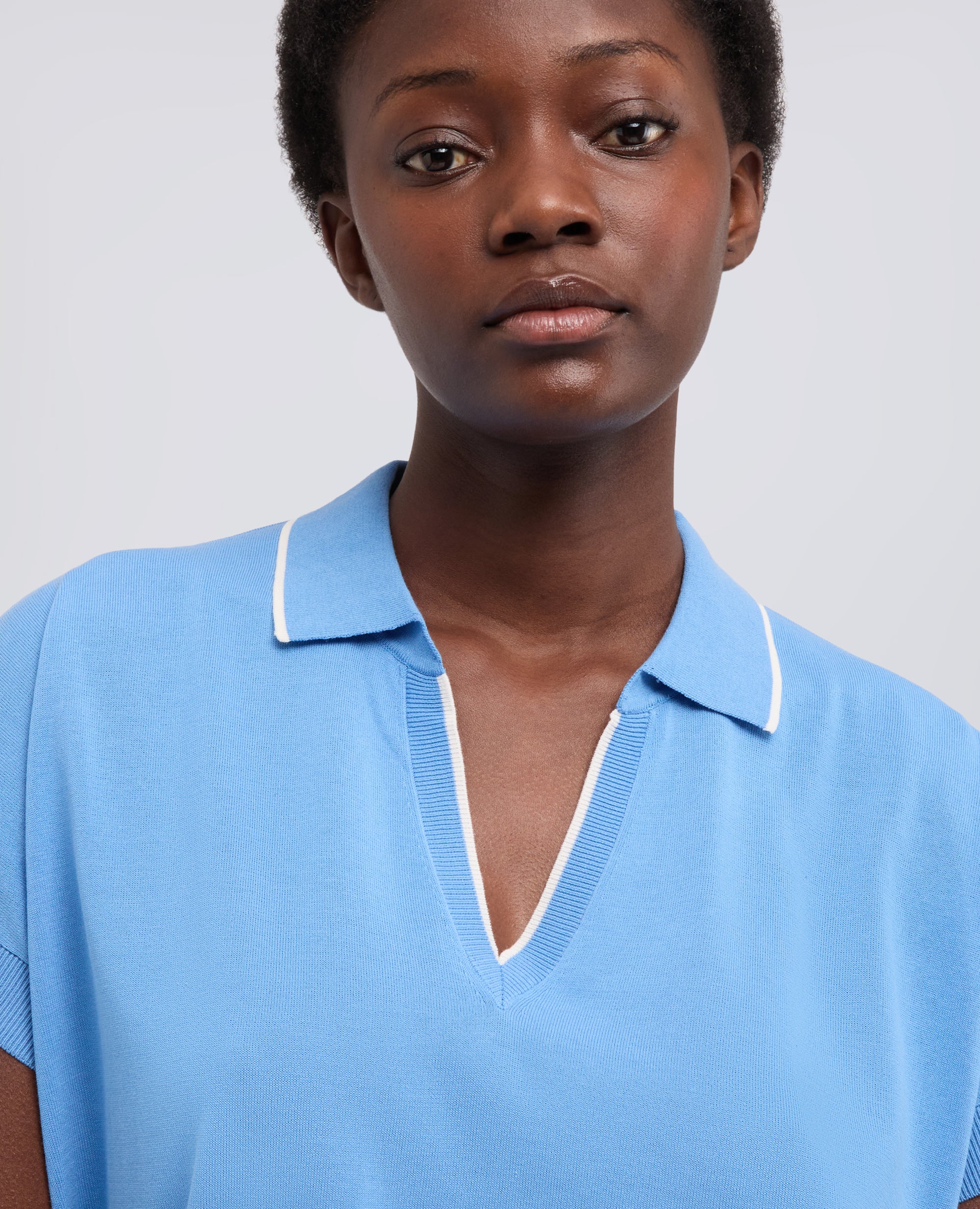 MAGLIA IN PURO COTONE - AZZURRO - Image 4