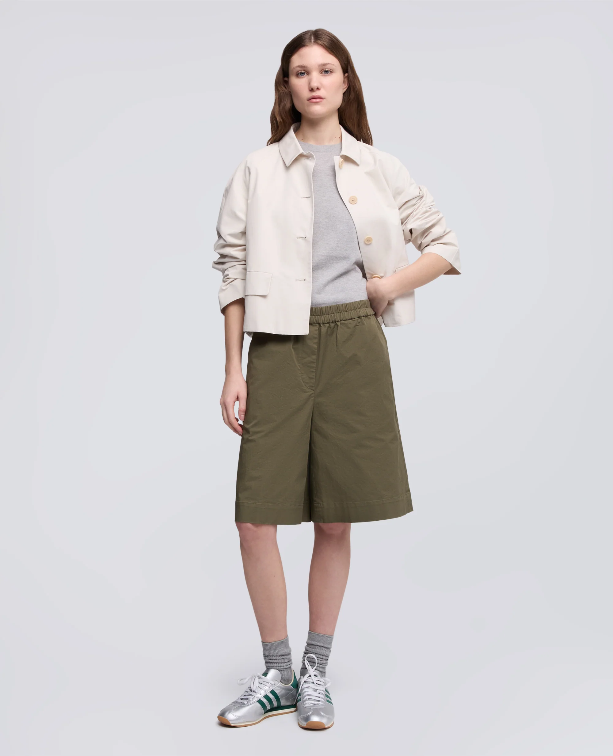 T-SHIRT DI MAGLIA IN MISTO SETA, COTONE E CASHMERE - GRIGIO - Image 2
