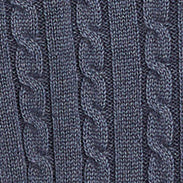MAGLIA CON TRECCE IN COTONE STONE WASHED - BLU - Image 5