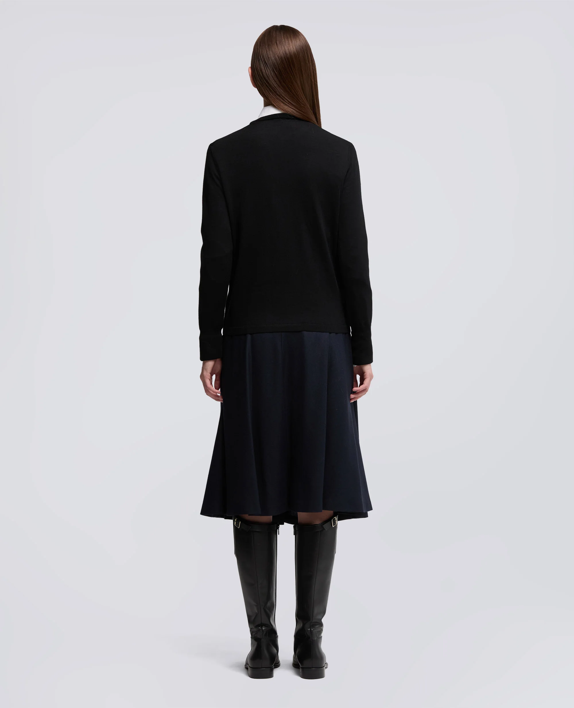 MAGLIA GIROCOLLO IN LANA MERINO - NERO - Image 3
