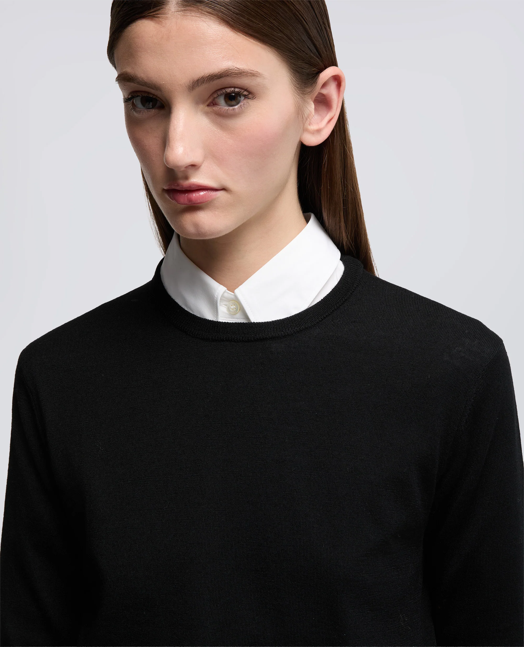 MAGLIA GIROCOLLO IN LANA MERINO - NERO - Image 4